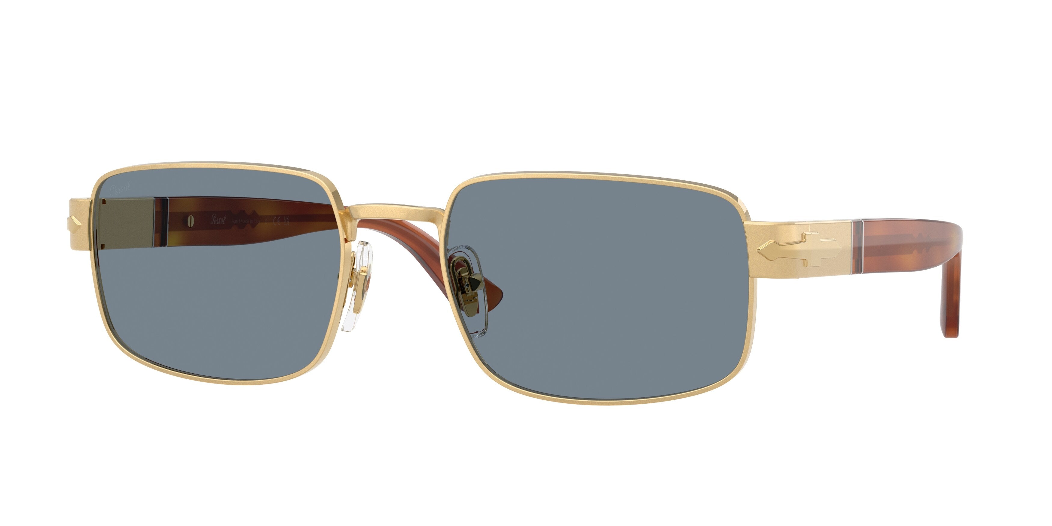 Persol Unisex Persol PO1022S 113256 Occhiali da sole Metallo Oro Blu Pillow Normale Persol Unisex Persol PO1022S 113256 Occhiali da sole Metallo Oro Blu Pillow Normale