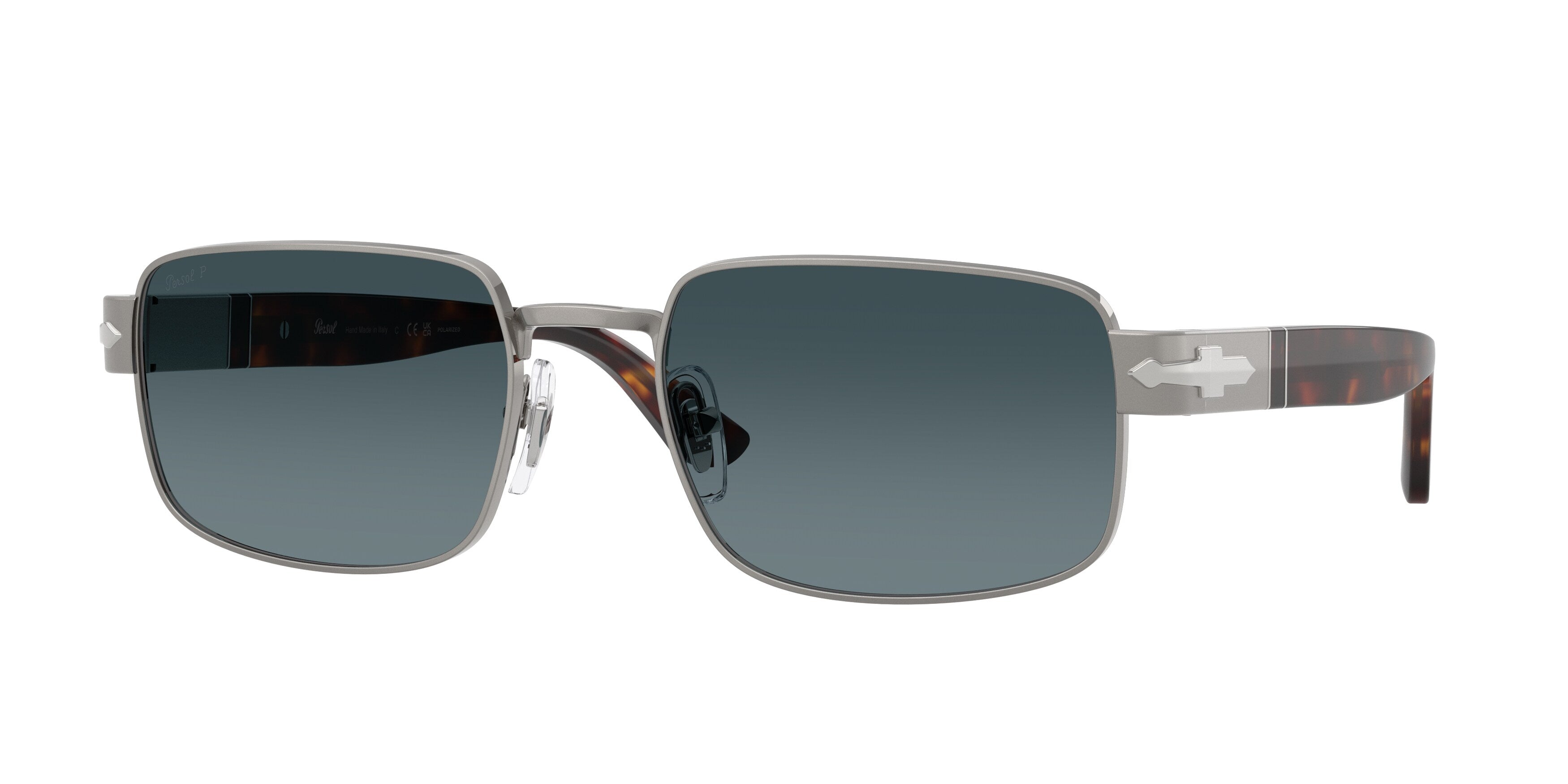 Persol Unisex Persol PO1022S 513/S3 Occhiali da sole Metallo Grigio Pillow Polarizzata Sfumato