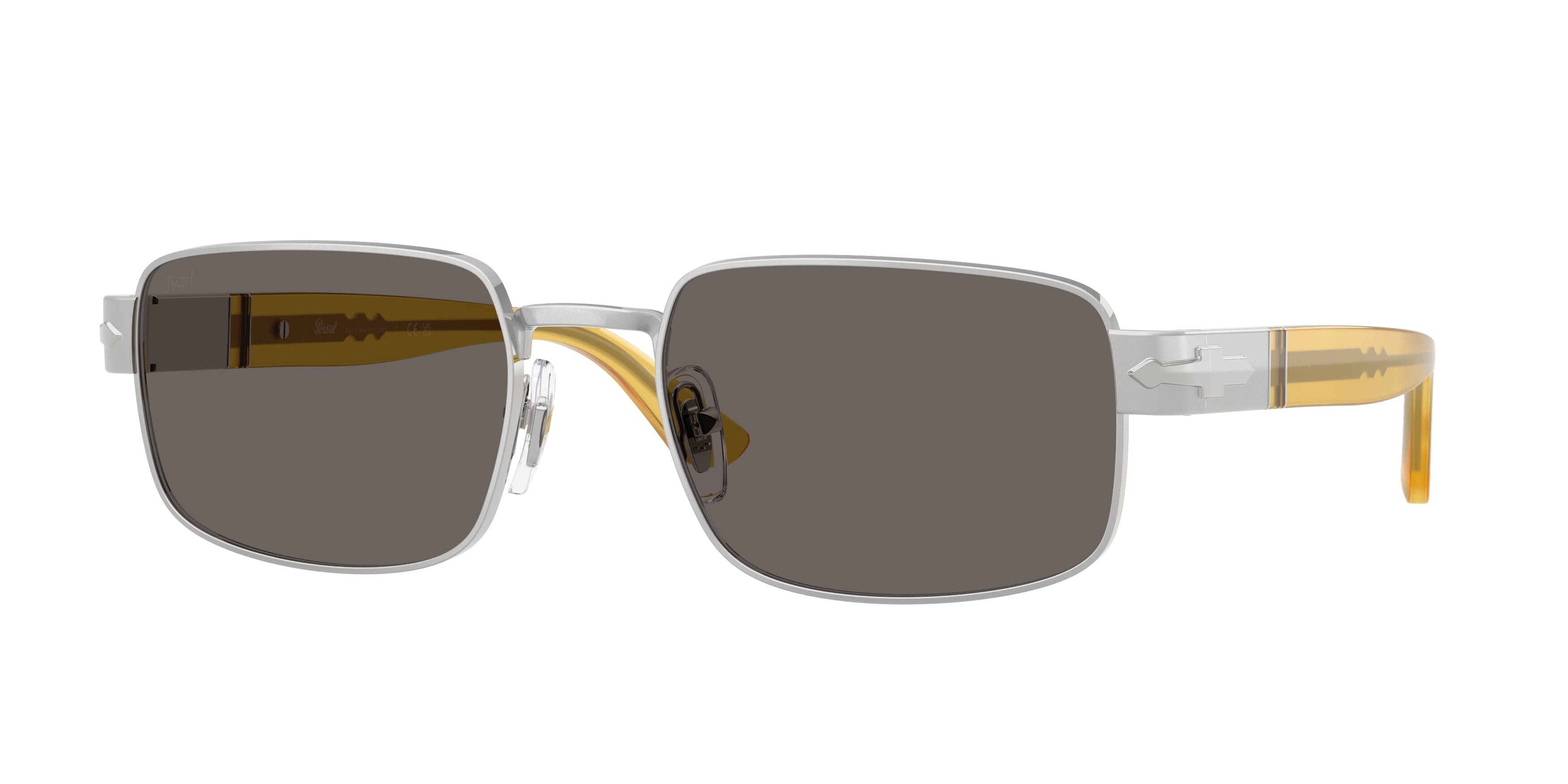 Persol Unisex Persol PO1022S 518/B1 Occhiali da sole Metallo Argento Grigio Pillow Normale