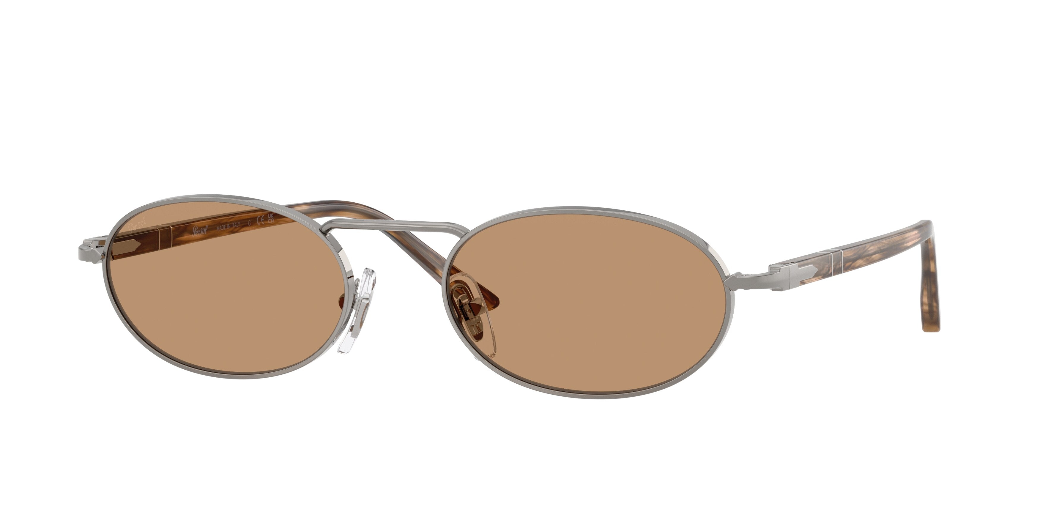 Persol Unisex Persol PO1023S 513/53 Occhiali da sole Metallo Grigio Marrone Squadrata Normale