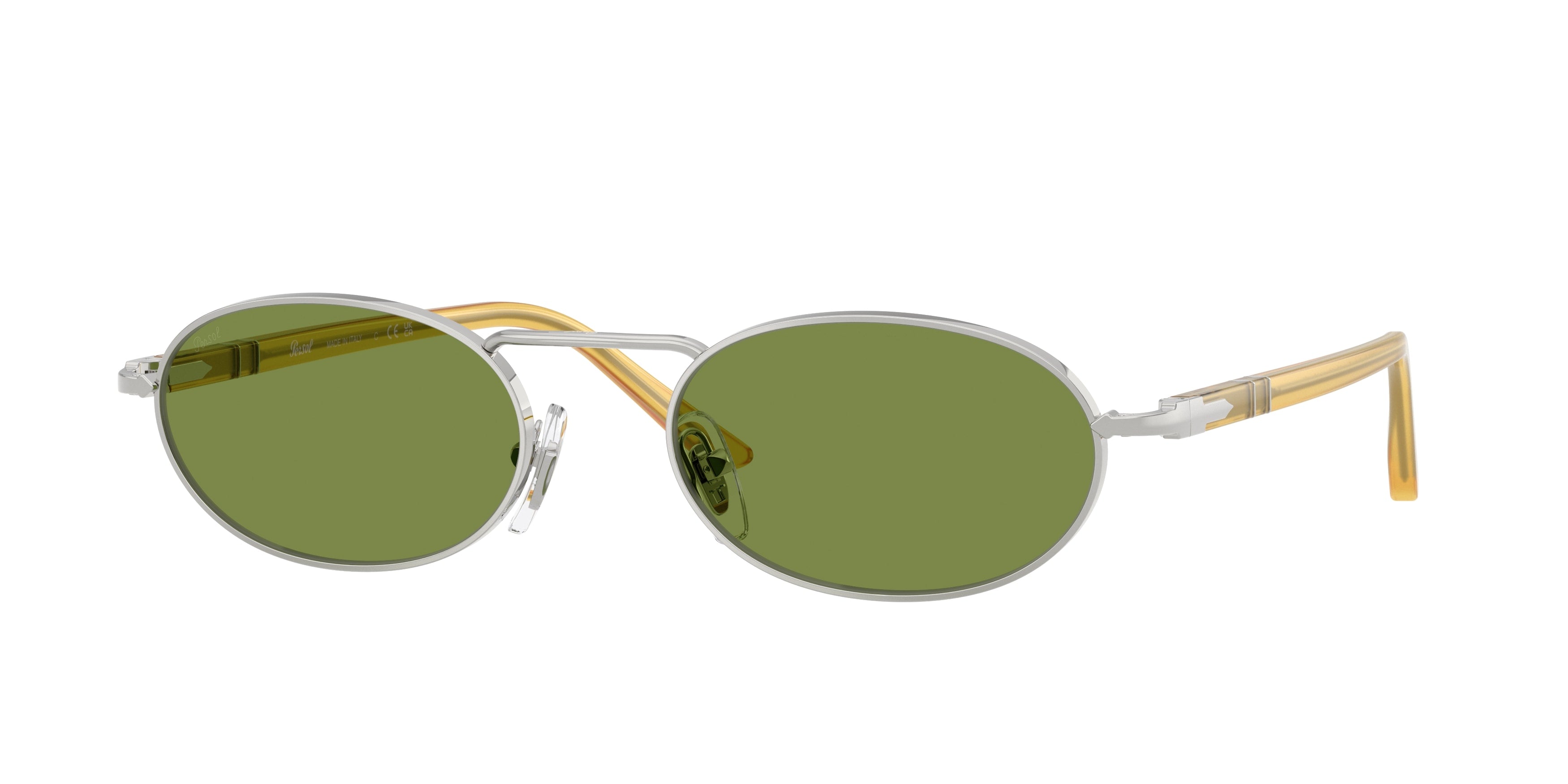 Persol Unisex Persol PO1023S 518/4E Occhiali da sole Metallo Argento Verde Squadrata Normale Persol Unisex Persol PO1023S 518/4E Occhiali da sole Metallo Argento Verde Squadrata Normale