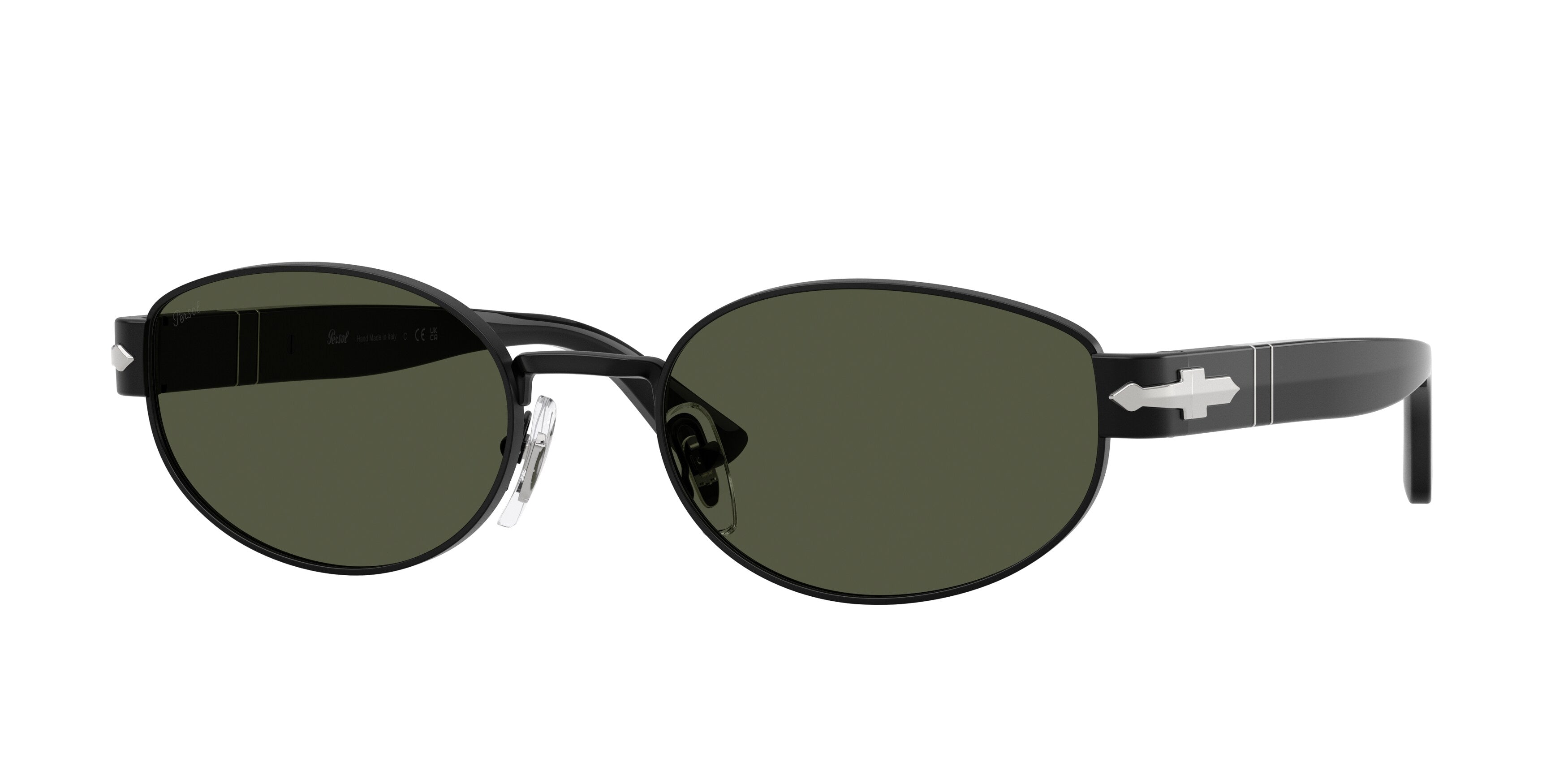 Persol Unisex Persol PO1024S 107831 Occhiali da sole Metallo Nero Verde Rotonda Normale