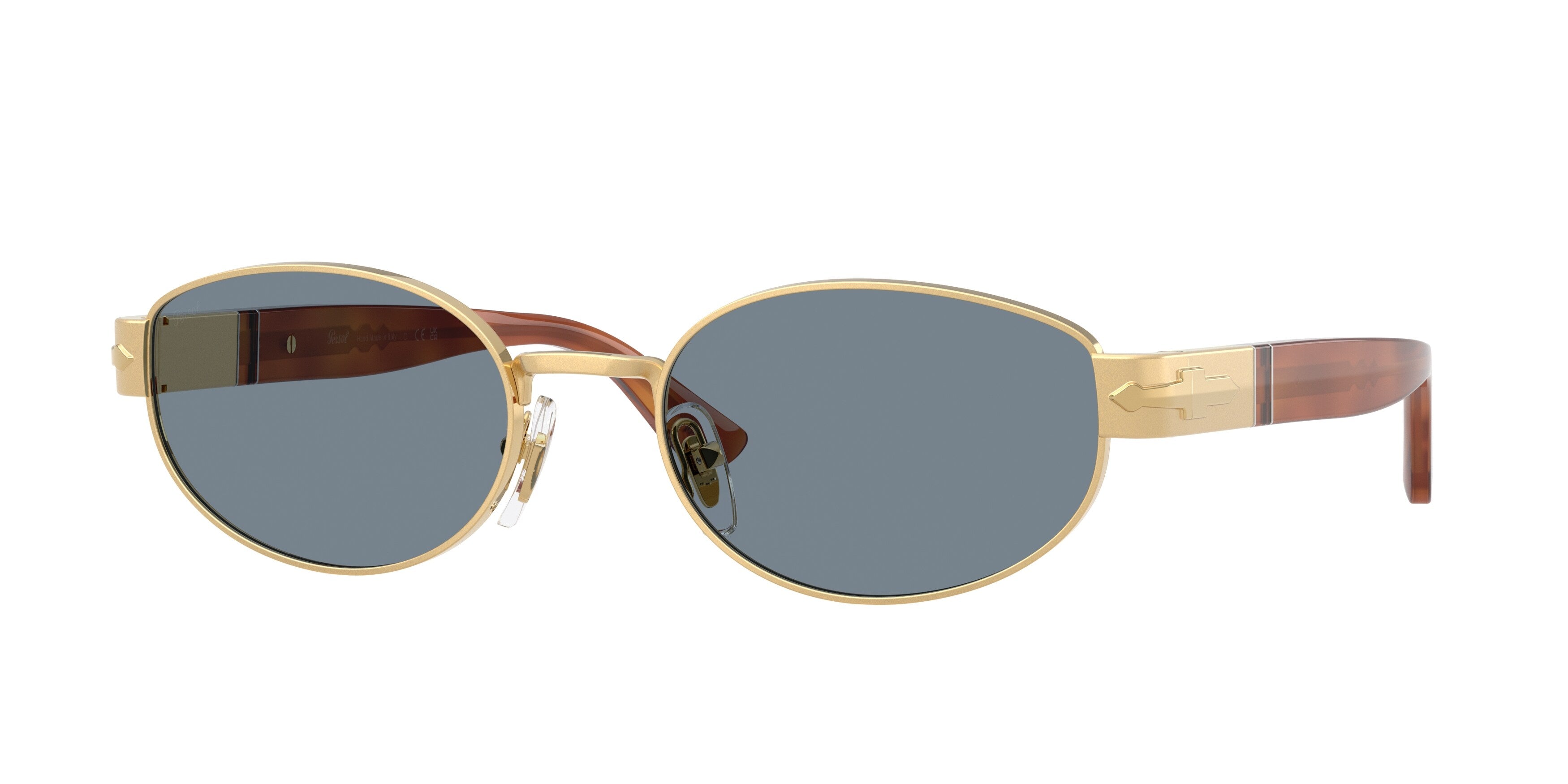 Persol Unisex Persol PO1024S 113256 Occhiali da sole Metallo Oro Blu Rotonda Normale Persol Unisex Persol PO1024S 113256 Occhiali da sole Metallo Oro Blu Rotonda Normale