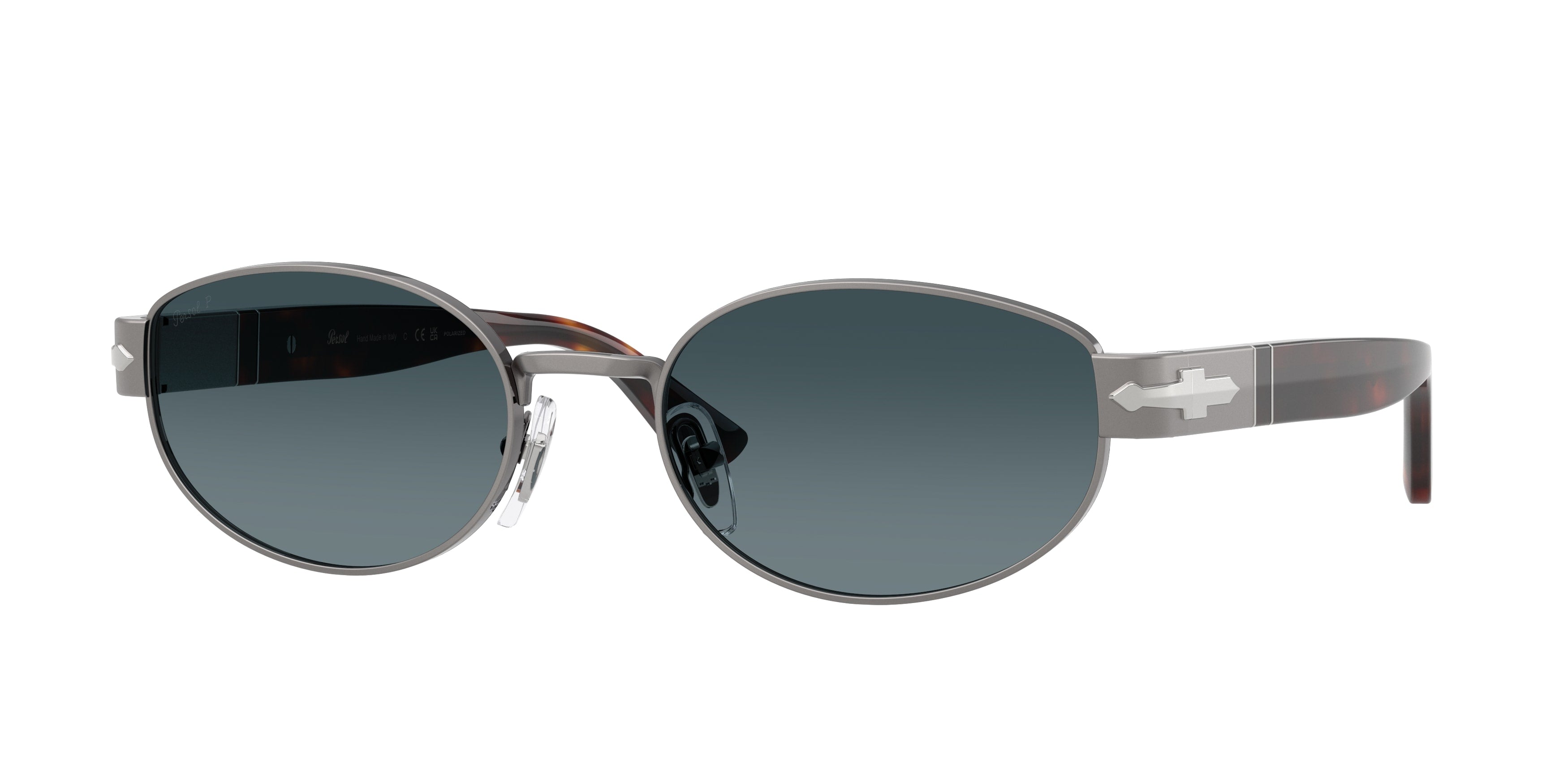 Persol Unisex Persol PO1024S 513/S3 Occhiali da sole Metallo Grigio Rotonda Polarizzata Sfumato
