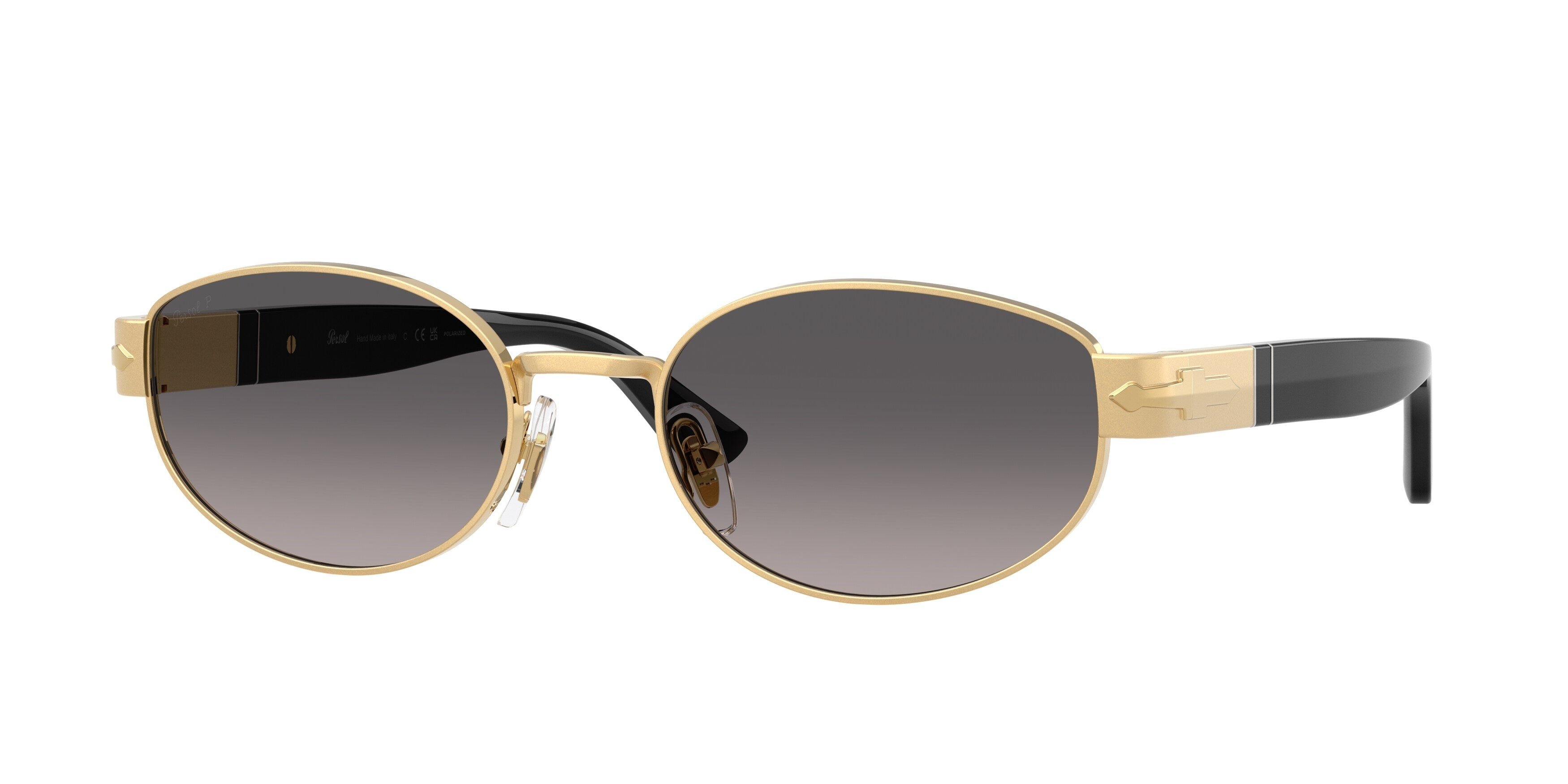 Persol Unisex Persol PO1024S 515/M3 Occhiali da sole Metallo Oro Grigio Rotonda Polarizzata
