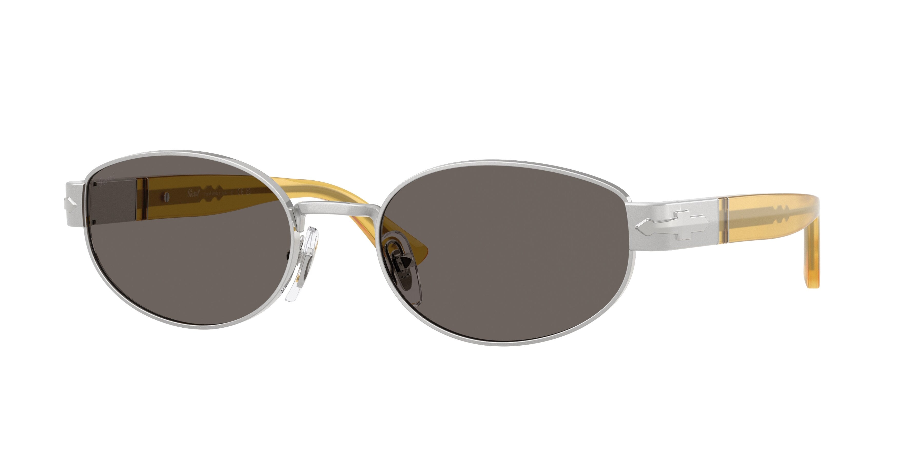 Persol Unisex Persol PO1024S 518/B1 Occhiali da sole Metallo Argento Grigio Rotonda Normale