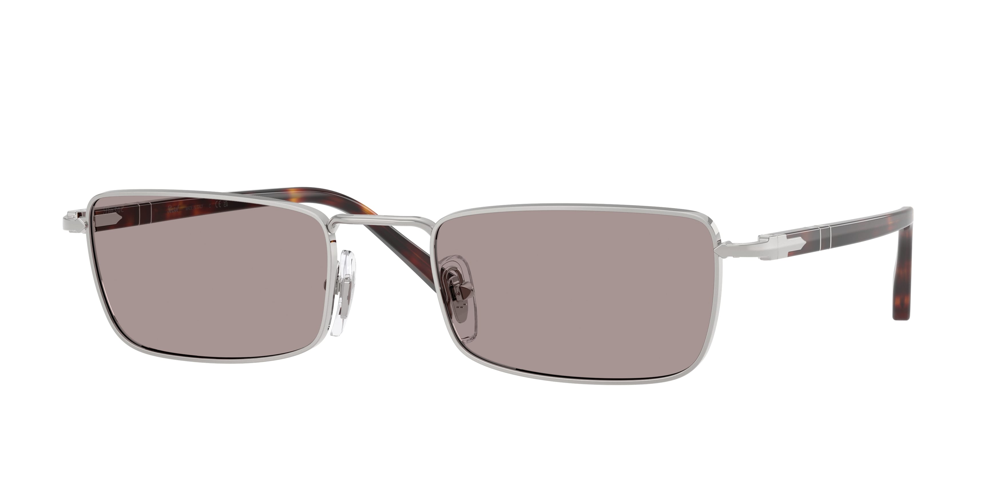 Persol Unisex Persol PO1025S 102153 Occhiali da sole Metallo Argento Viola Squadrata Normale