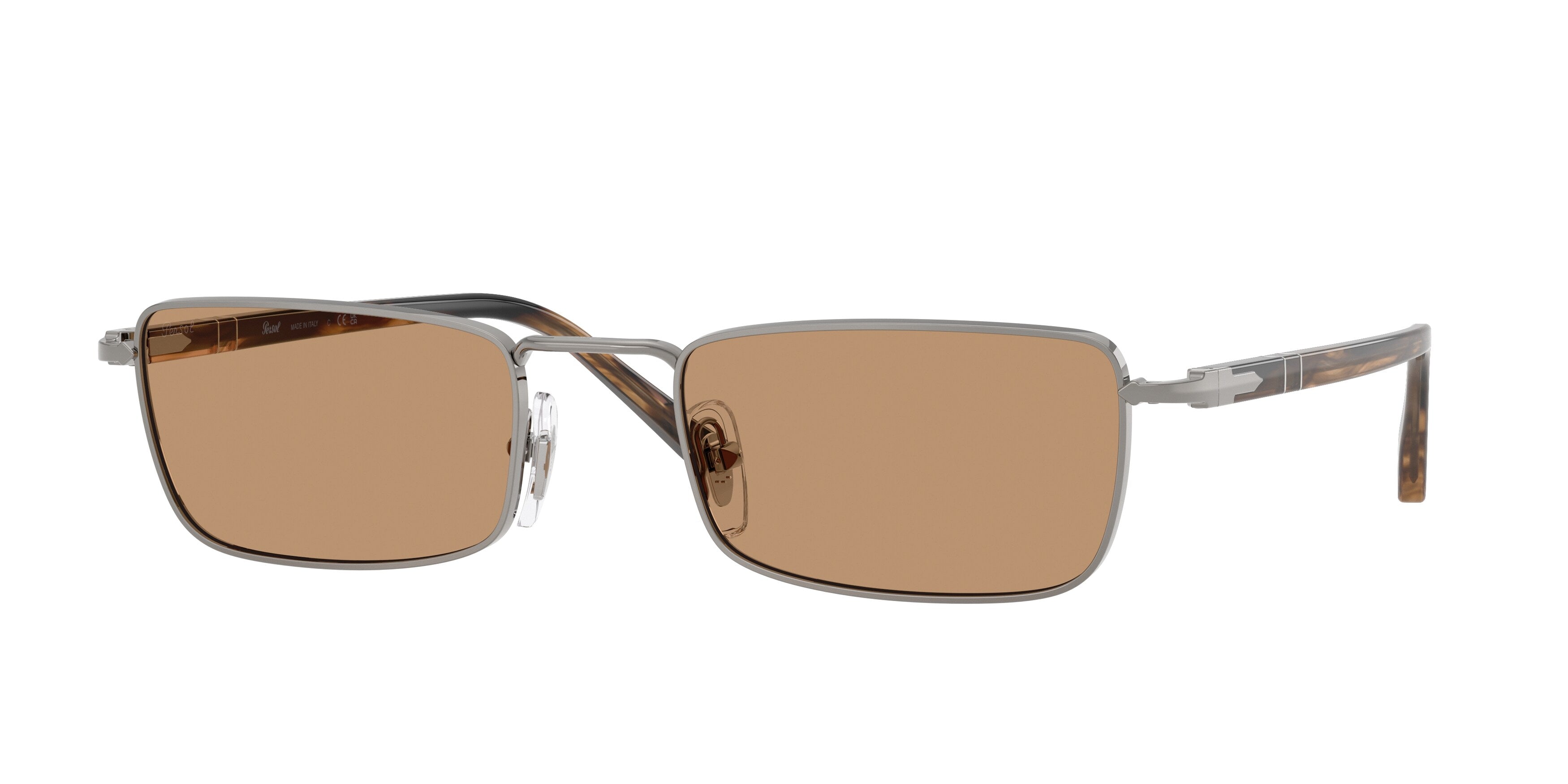 Persol Unisex Persol PO1025S 513/53 Occhiali da sole Metallo Grigio Marrone Squadrata Normale