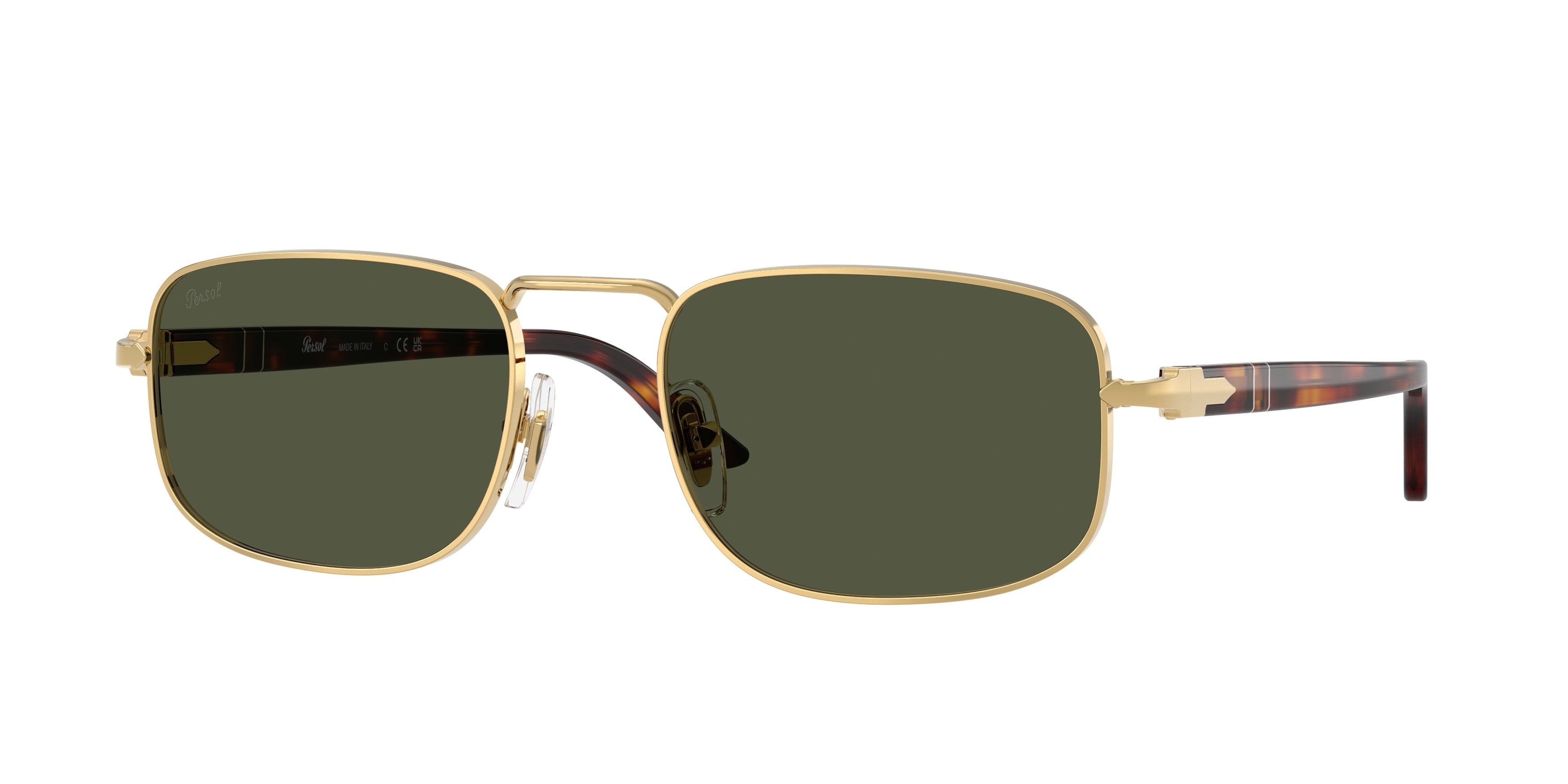 Persol Unisex Persol PO1027S 515/31 Occhiali da sole Metallo Oro Verde Pillow Normale Persol Unisex Persol PO1027S 515/31 Occhiali da sole Metallo Oro Verde Pillow Normale