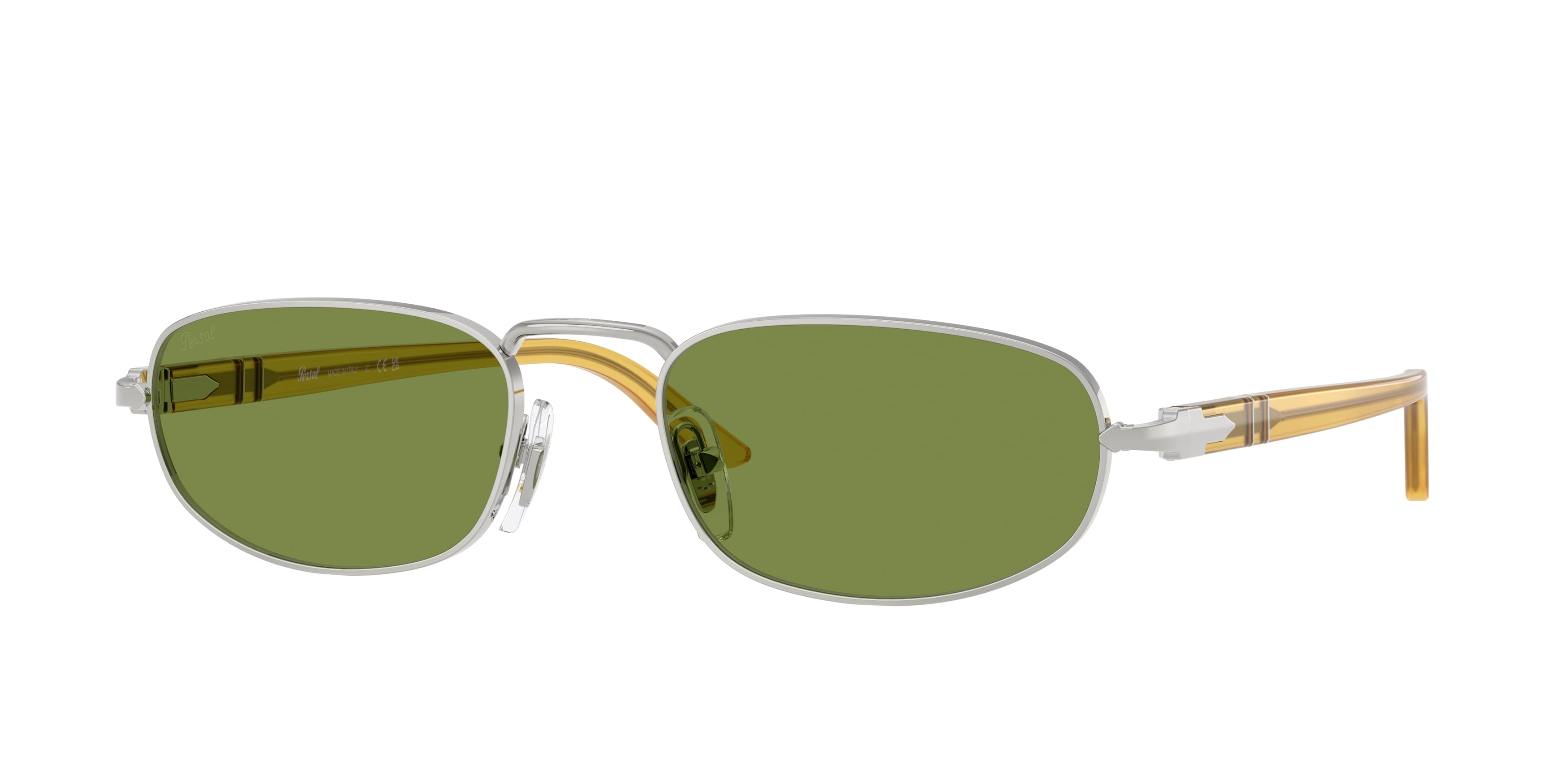 Persol Unisex Persol PO1028S 518/4E Occhiali da sole Metallo Argento Verde Pillow Normale Persol Unisex Persol PO1028S 518/4E Occhiali da sole Metallo Argento Verde Pillow Normale