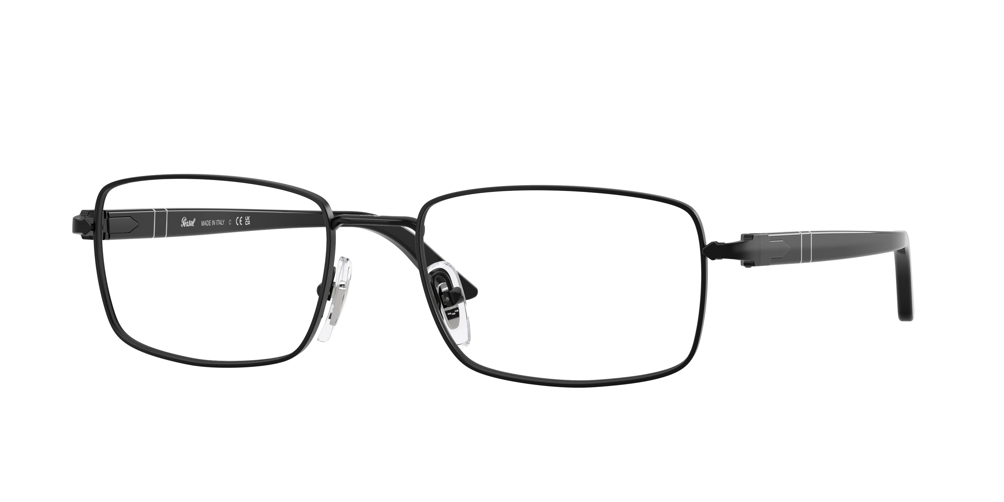Persol Unisex Persol PO1029V 1078 Montature da vista Metallo Nero Trasparente Pillow Normale