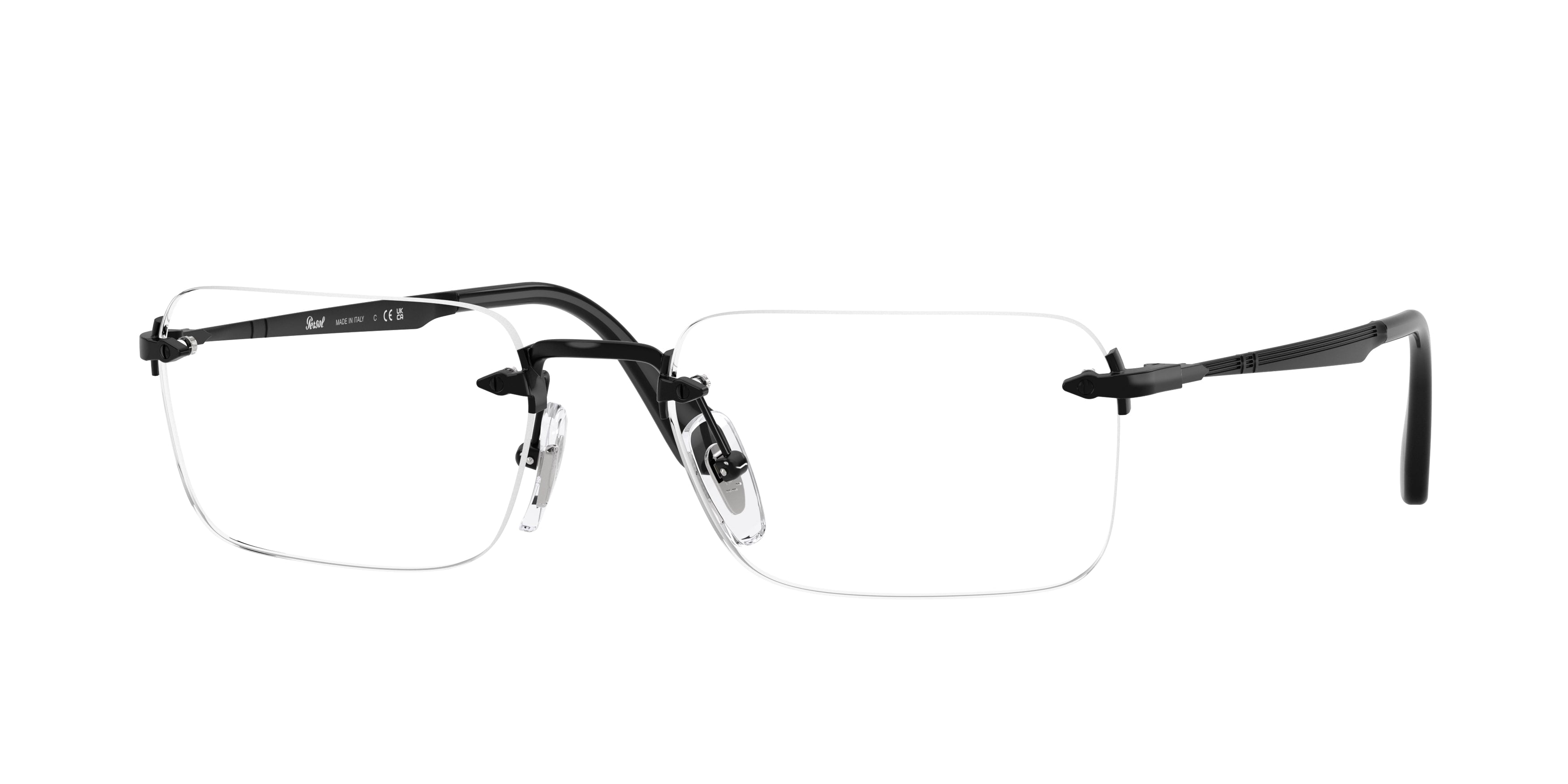 Persol Unisex Persol PO1030V LUC 1078 Montature da vista Metallo Nero Trasparente Squadrata Normale