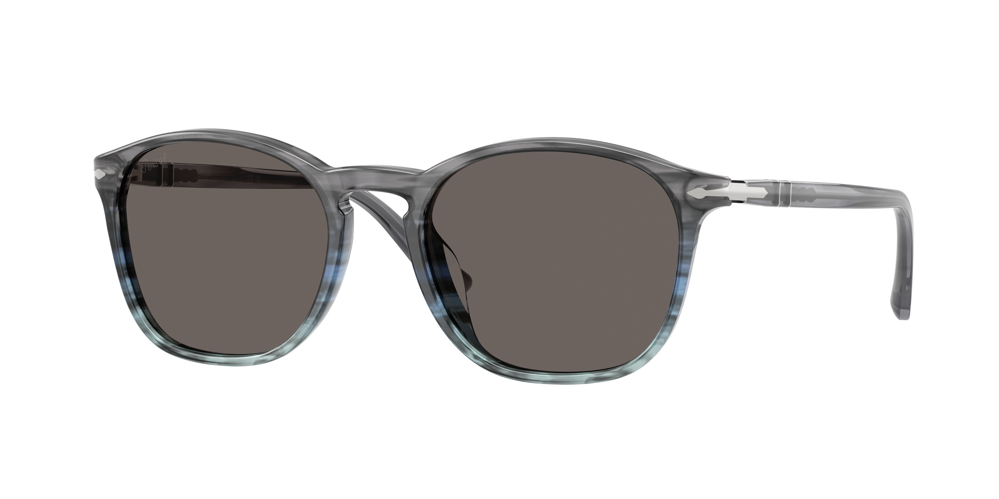 Persol Unisex Persol PO3007SX 1205B1 Occhiali da sole Acetato Multi-colore Grigio Squadrata Normale