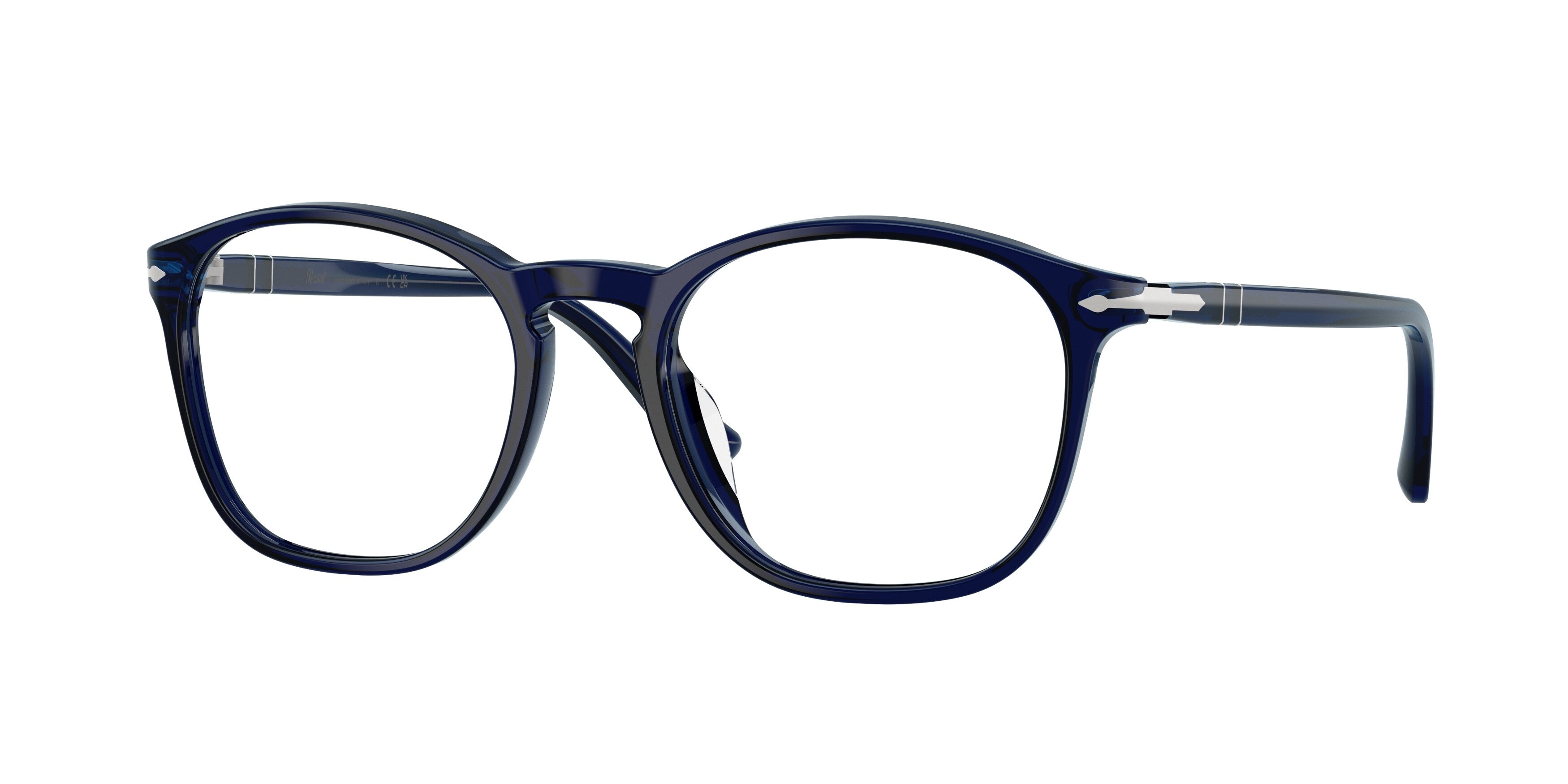 Persol Unisex Persol PO3007VX 181 Montature da vista Acetato Blu Trasparente Squadrata Normale