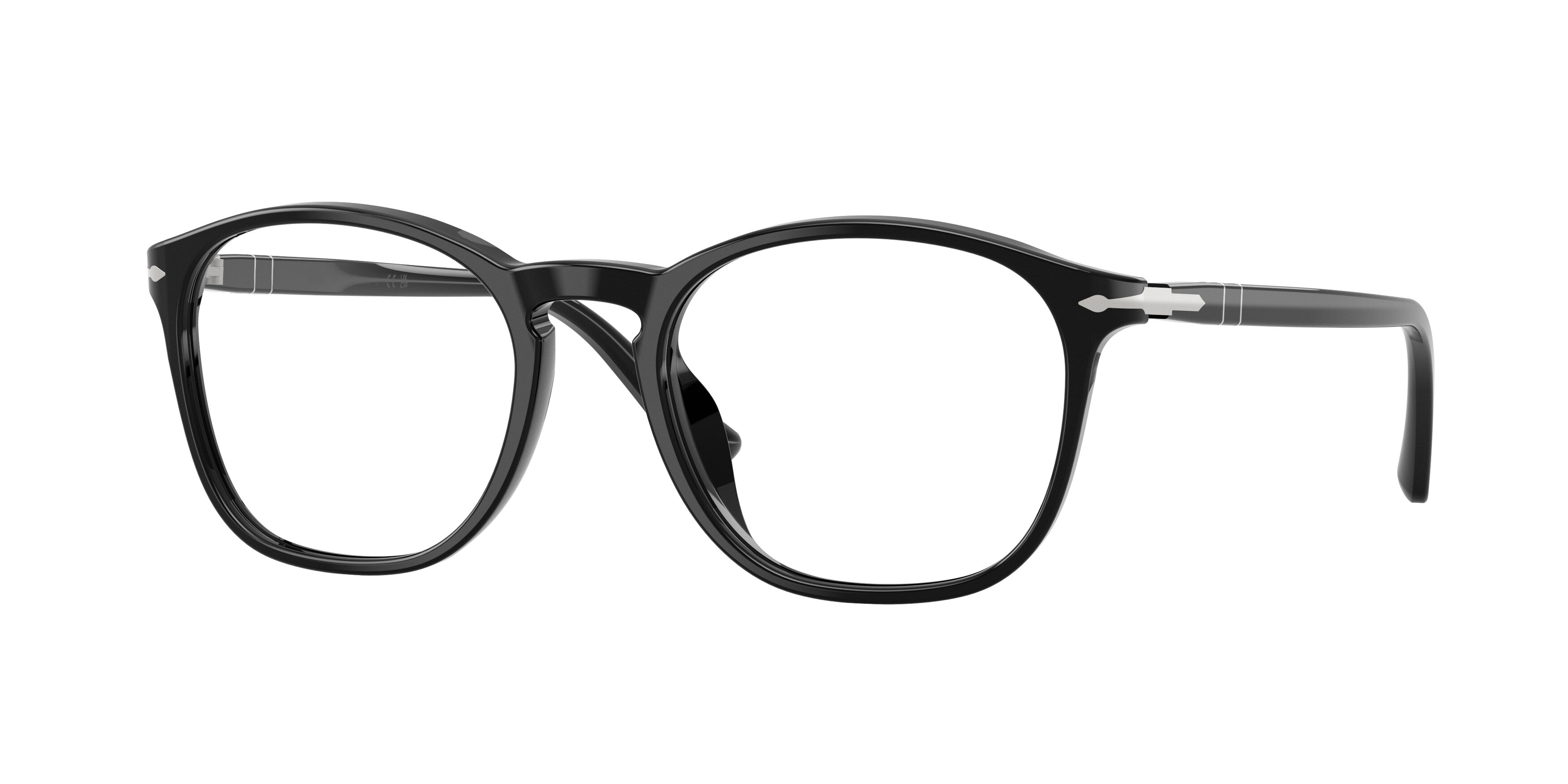 Persol Unisex Persol PO3007VX 95 Montature da vista Acetato Nero Trasparente Squadrata Normale
