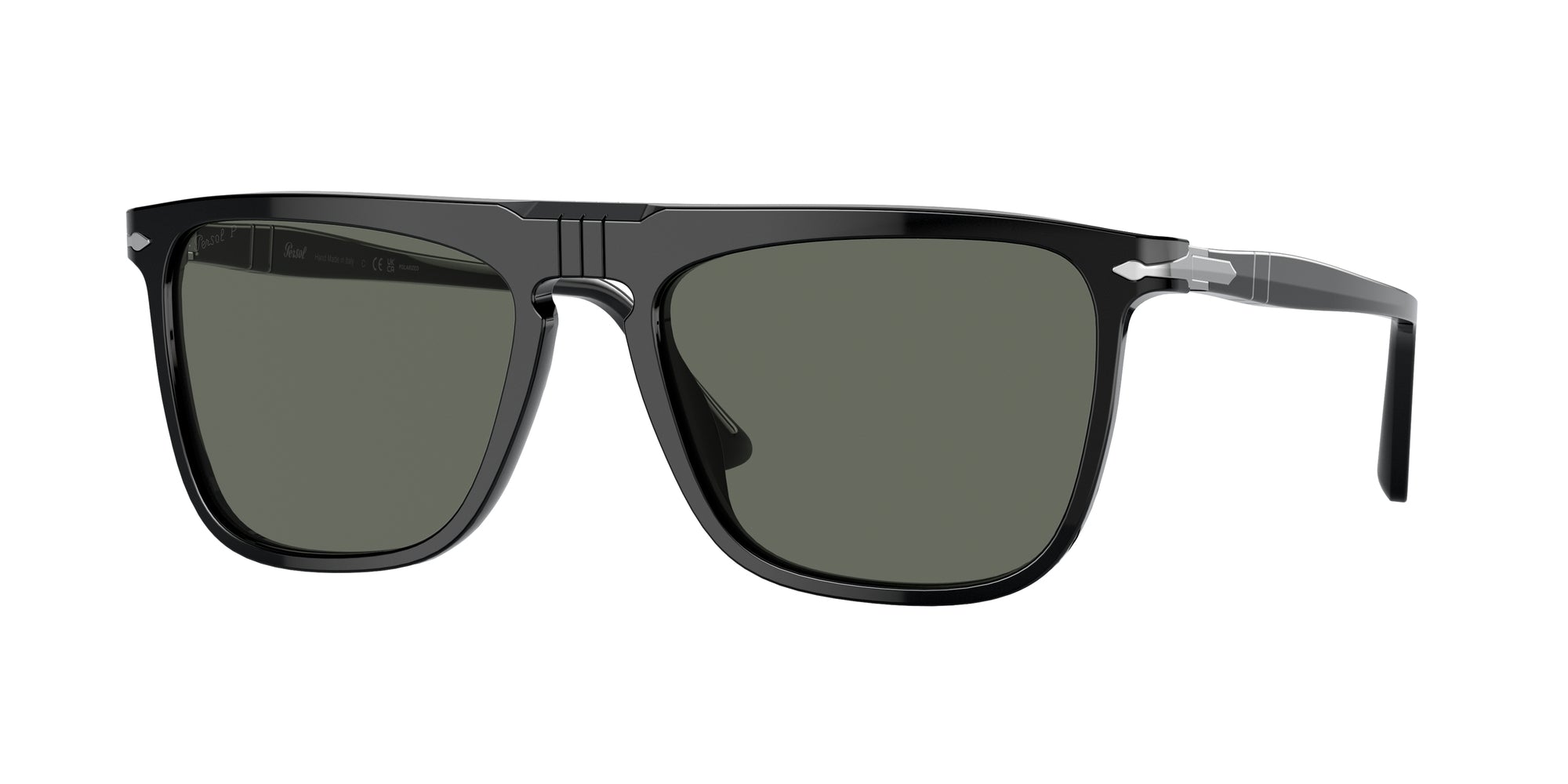 Persol Unisex Persol PO3225S 95/58 Occhiali da sole Plastica Nero Verde Squadrata Polarizzata