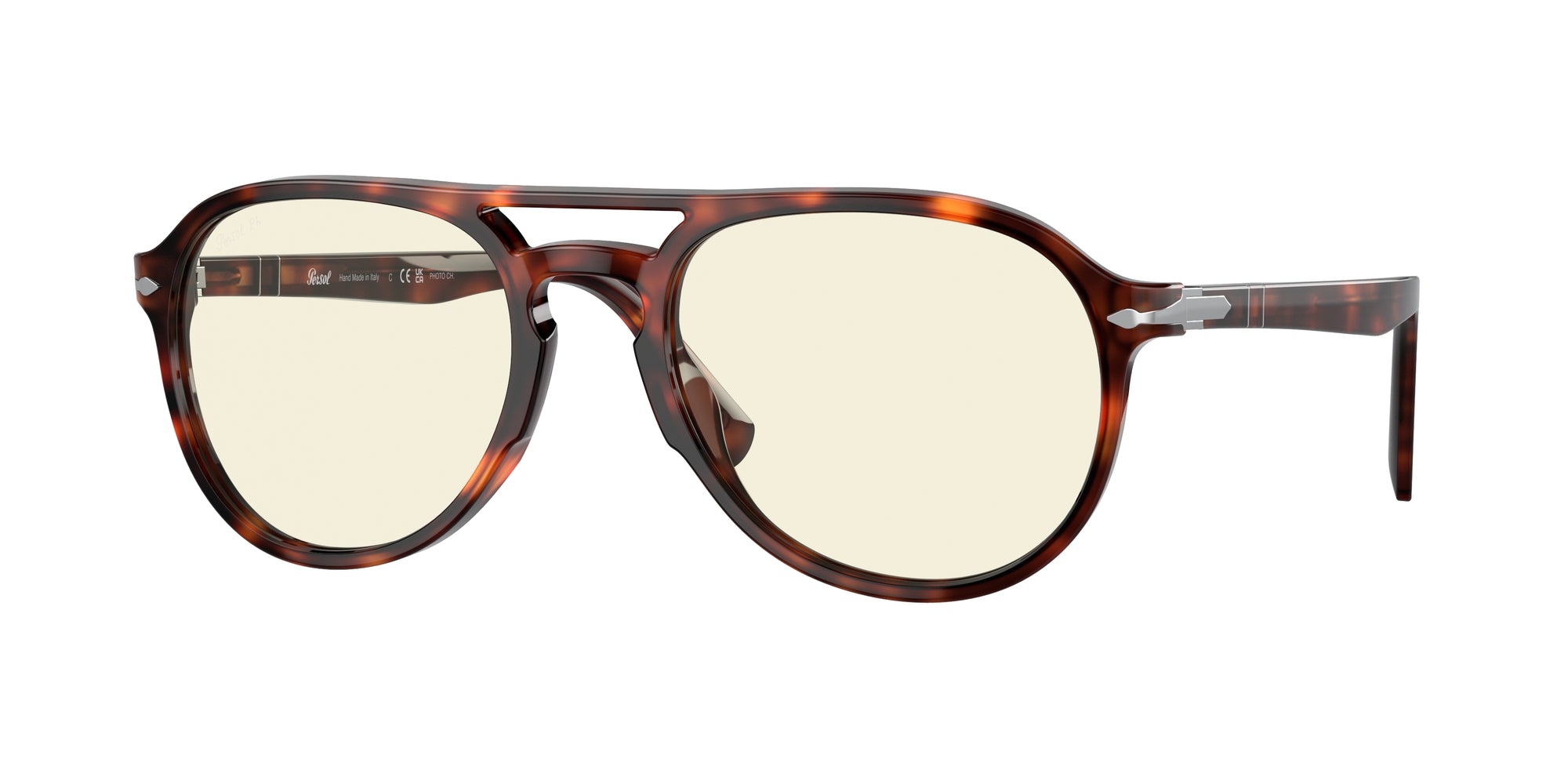 Persol Unisex Persol PO3235S EL PROFESOR SERGIO 24/BL Occhiali da sole Acetato Tartaruga Grigio Pilot Fotocromatiche Fotocromatico
