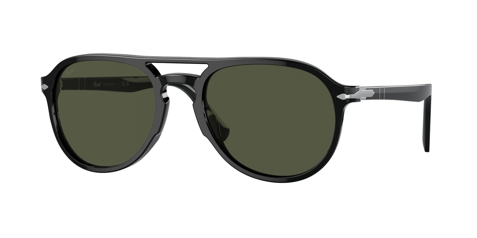 Persol Unisex Persol PO3235S EL PROFESOR SERGIO 95/31 Occhiali da sole Acetato Nero Verde Pilot Normale Persol Unisex Persol PO3235S EL PROFESOR SERGIO 95/31 Occhiali da sole Acetato Nero Verde Pilot Normale