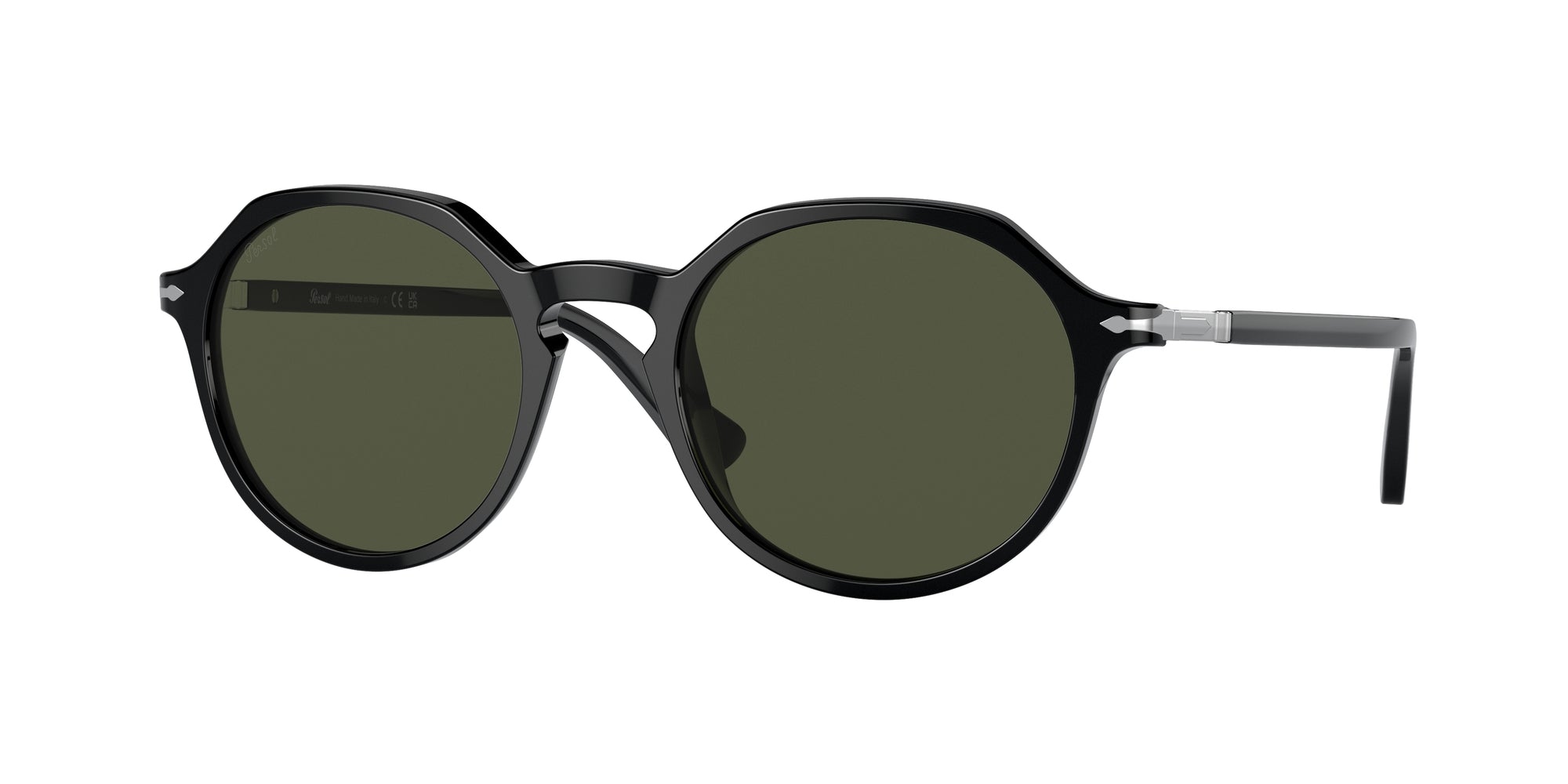 Persol Unisex Persol PO3255S 95/31 Occhiali da sole Plastica Nero Verde Pantos