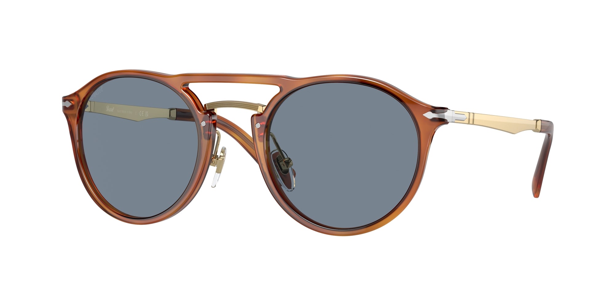 Persol Unisex Persol PO3264S 96/56 Occhiali da sole Acetato Marrone Blu Pantos Normale