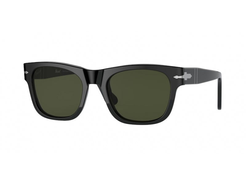 Persol Unisex Persol PO3269S 95/31 Occhiali da sole Acetato Nero Verde Squadrata Normale