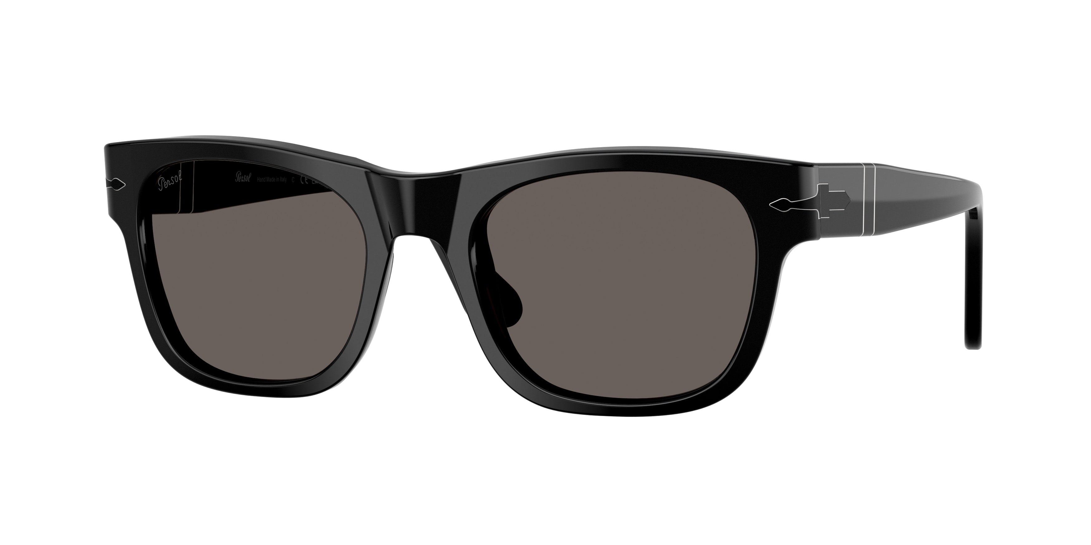 Persol Unisex Persol PO3269S B95/B1 Occhiali da sole Acetato Nero Grigio Squadrata Normale