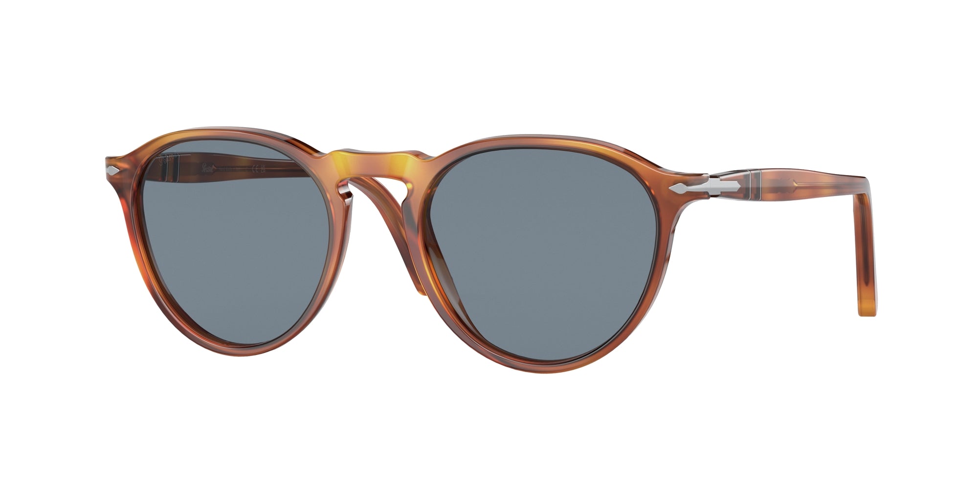 Persol Unisex Persol PO3286S 96/56 Occhiali da sole Acetato Marrone Blu Pantos Normale Persol Unisex Persol PO3286S 96/56 Occhiali da sole Acetato Marrone Blu Pantos Normale