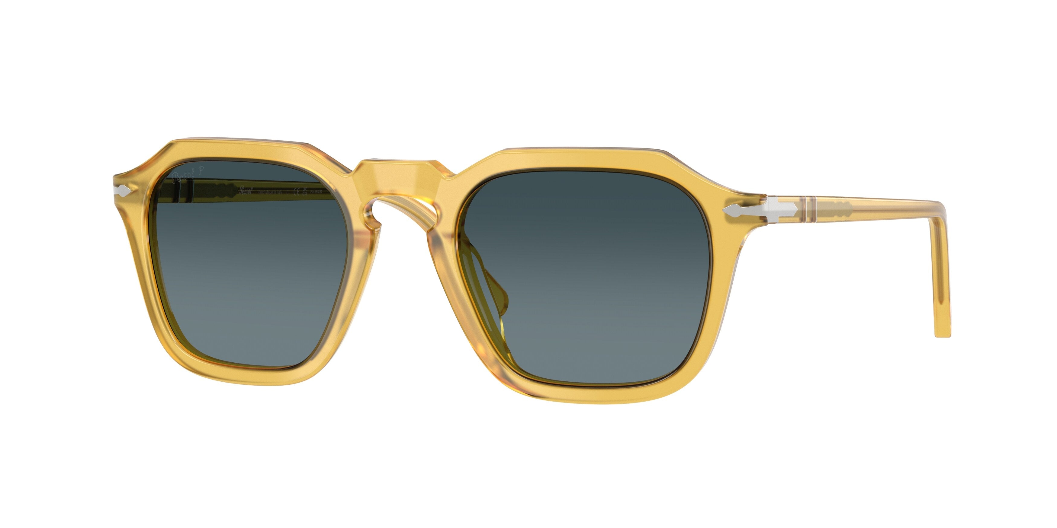 Persol Unisex Persol PO3292S 204/S3 Occhiali da sole Acetato Giallo Squadrata Polarizzata