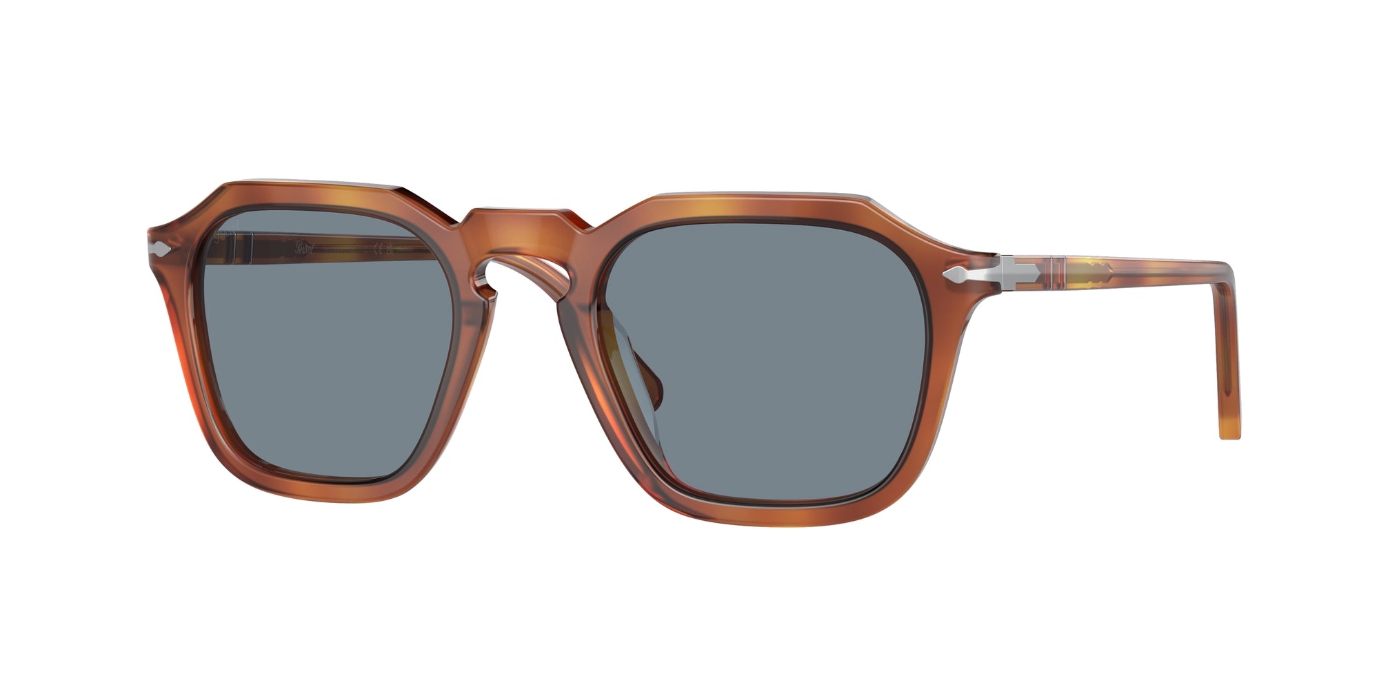 Persol Unisex Persol PO3292S 96/56 Occhiali da sole Acetato Marrone Blu Squadrata Normale