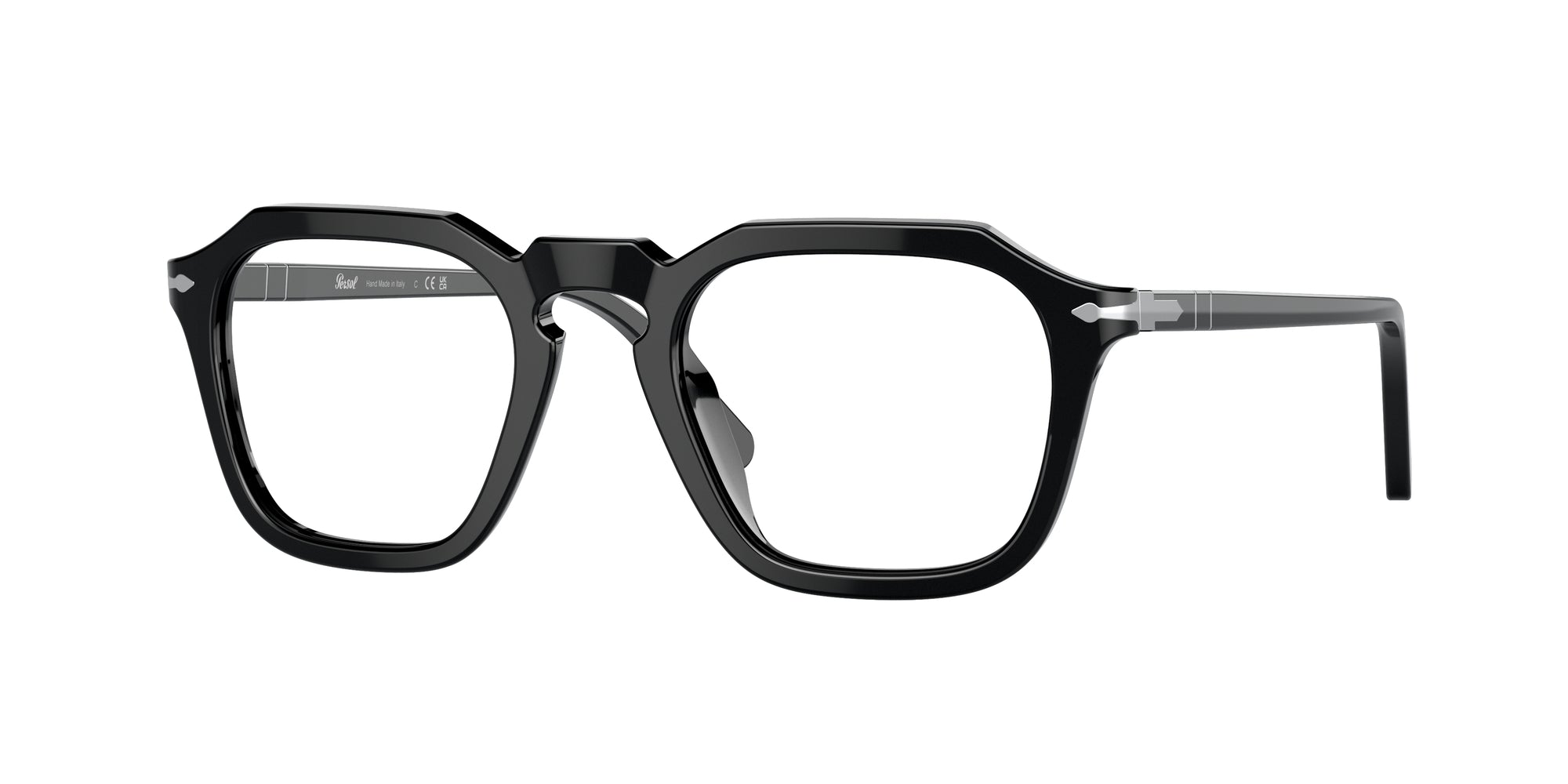 Persol Unisex Persol PO3292V 95 Montature da vista Acetato Nero Trasparente Squadrata Normale