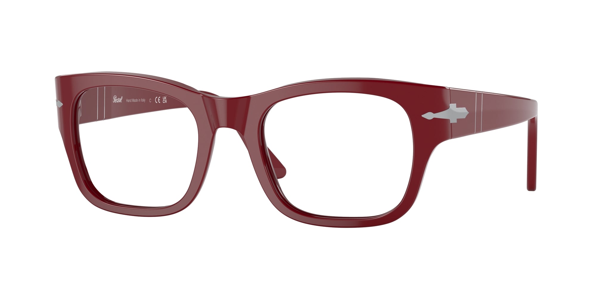 Persol Unisex Persol PO3297V 1172 Montature da vista Acetato Rosso Trasparente Squadrata Normale