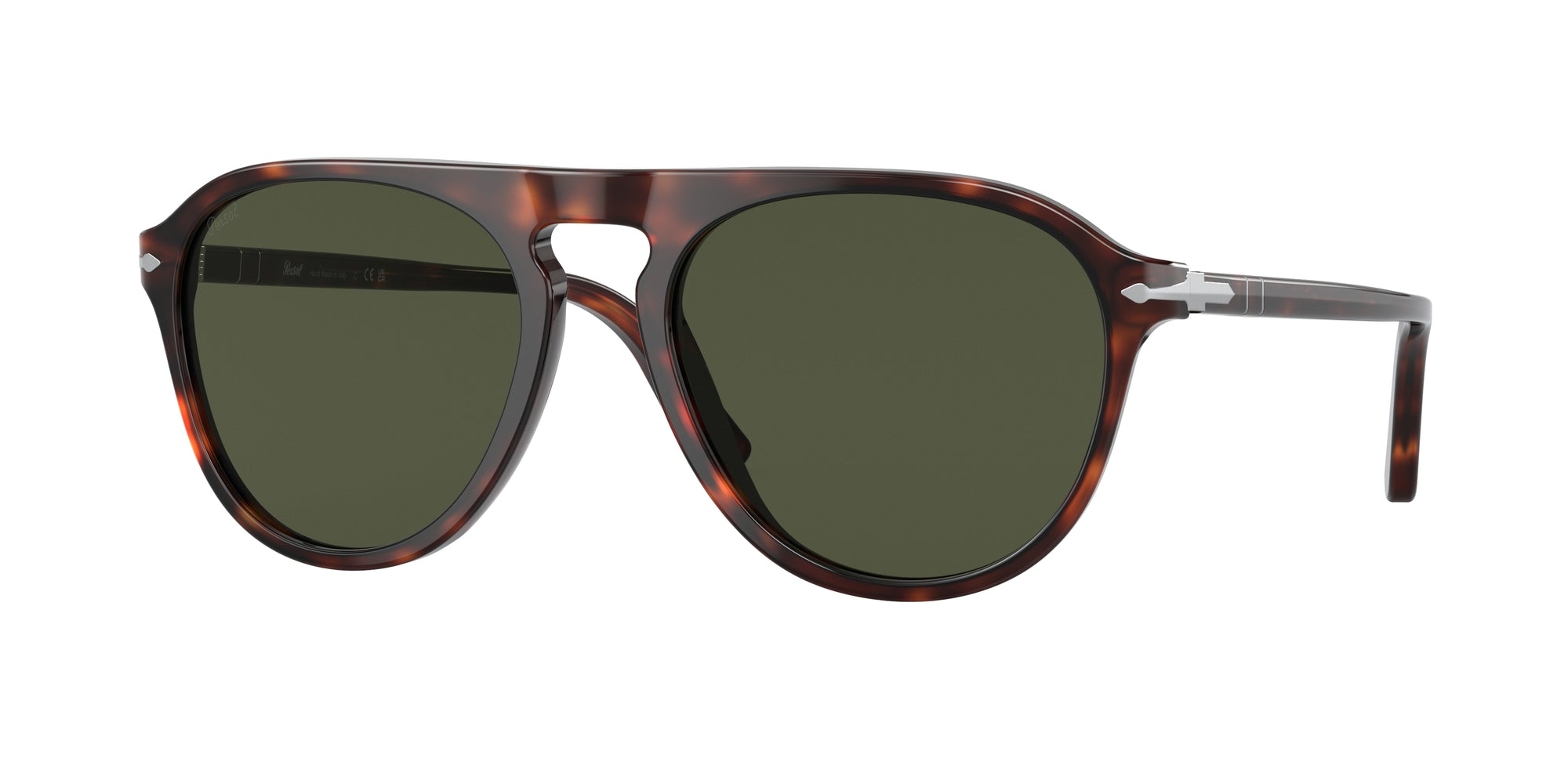 Persol Unisex Persol PO3302S 24/31 Occhiali da sole Acetato Tartaruga Verde Pilot Normale