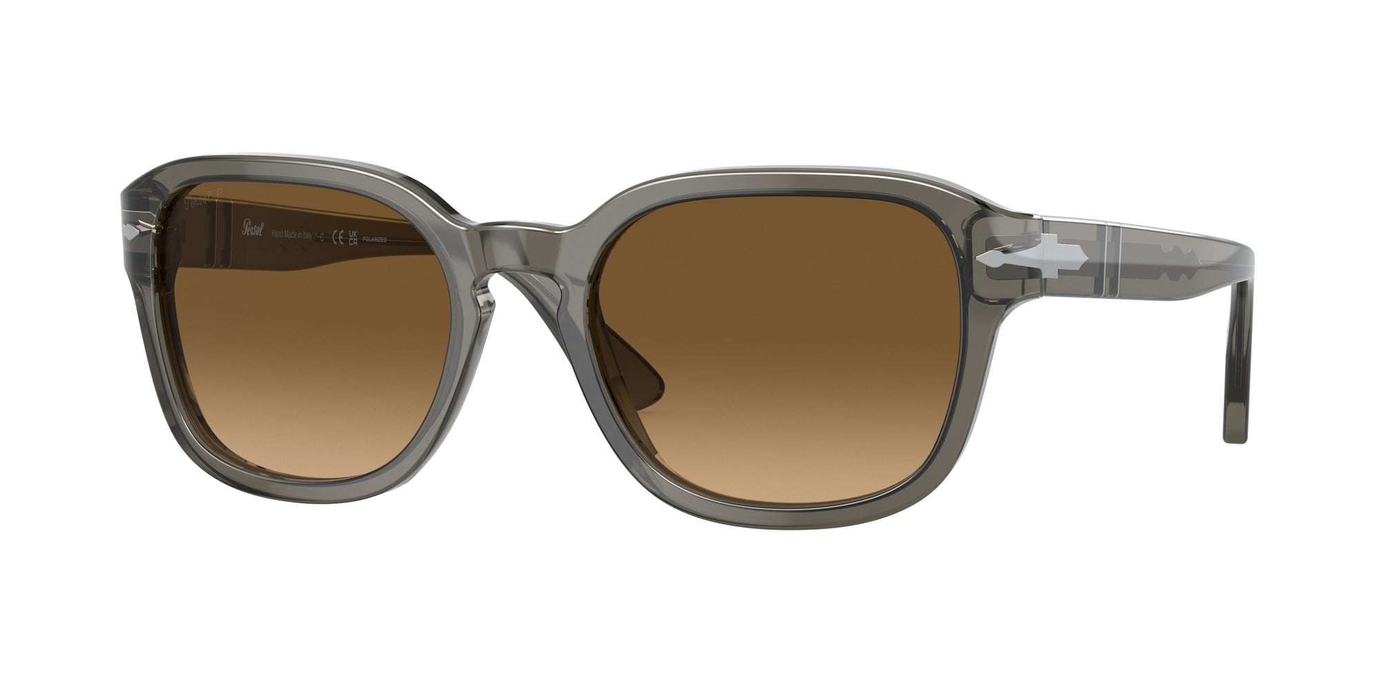Persol Unisex Persol PO3305S 1103M2 Occhiali da sole Acetato Grigio Marrone Rotonda Polarizzata Sfumato Persol Unisex Persol PO3305S 1103M2 Occhiali da sole Acetato Grigio Marrone Rotonda Polarizzata Sfumato