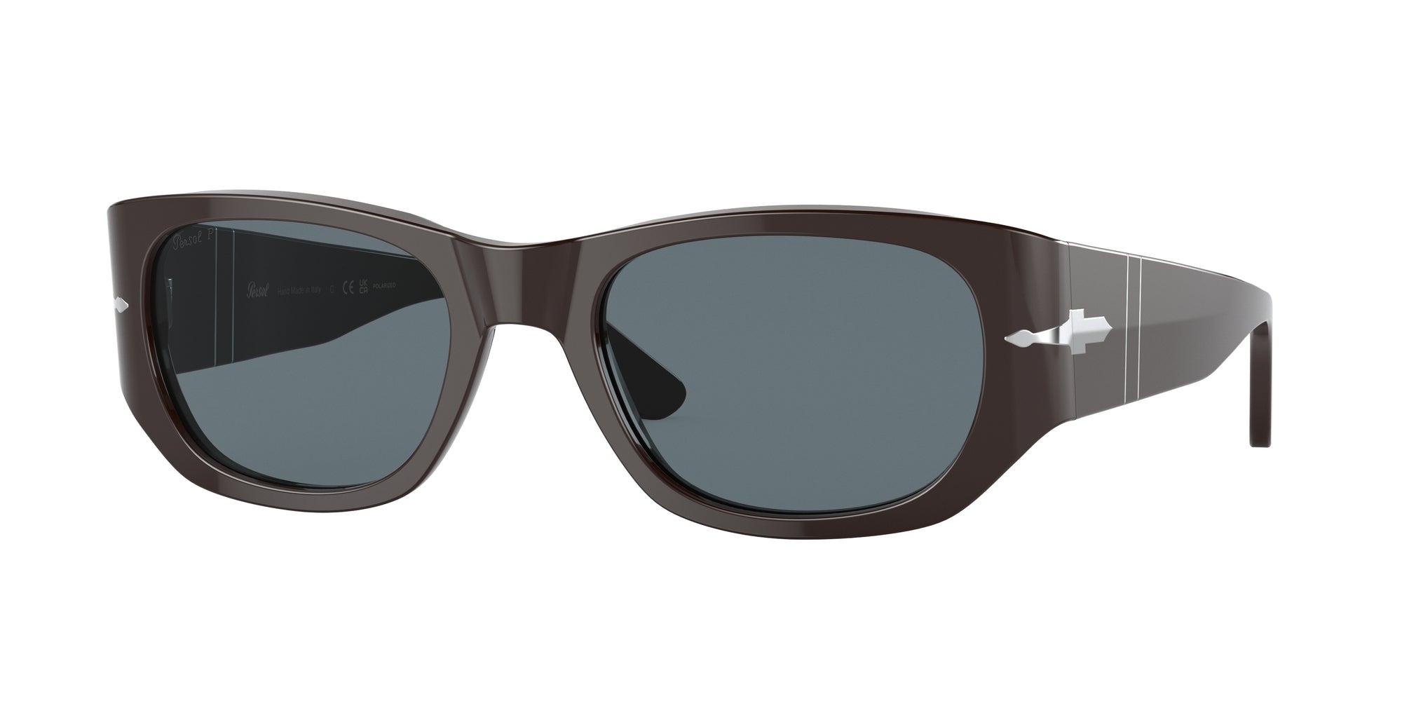 Persol Unisex Persol PO3307S 11743R Occhiali da sole Acetato Marrone Blu Squadrata Polarizzata Persol Unisex Persol PO3307S 11743R Occhiali da sole Acetato Marrone Blu Squadrata Polarizzata