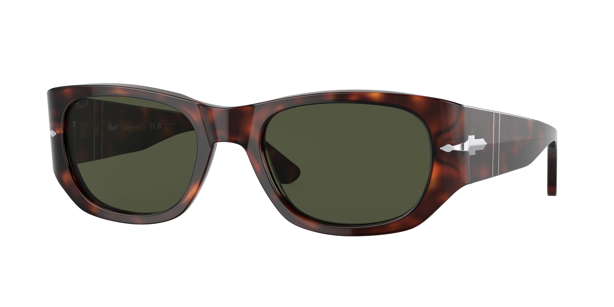 Persol Unisex Persol PO3307S 24/31 Occhiali da sole Acetato Havana Verde Squadrata Persol Unisex Persol PO3307S 24/31 Occhiali da sole Acetato Havana Verde Squadrata