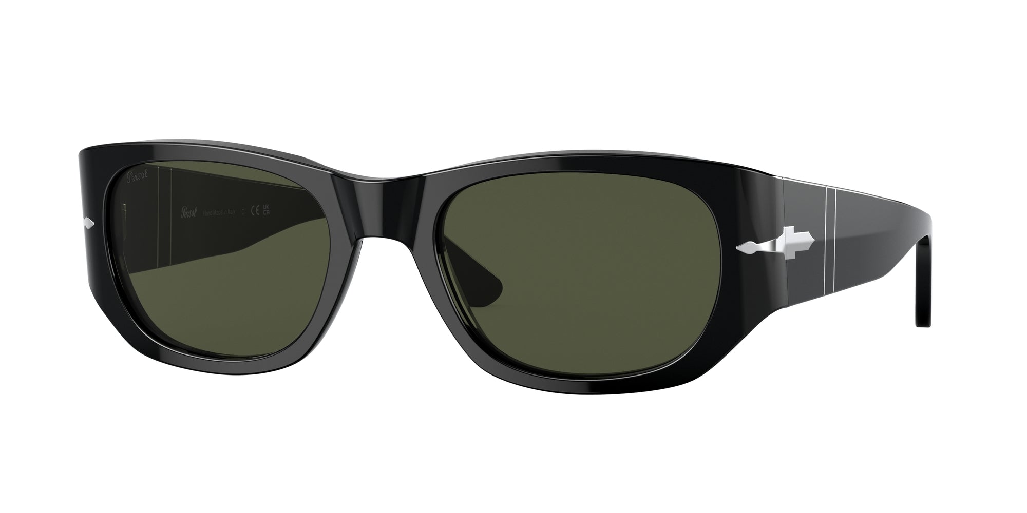 Persol Unisex Persol PO3307S 95/31 Occhiali da sole Acetato Nero Verde Squadrata Persol Unisex Persol PO3307S 95/31 Occhiali da sole Acetato Nero Verde Squadrata