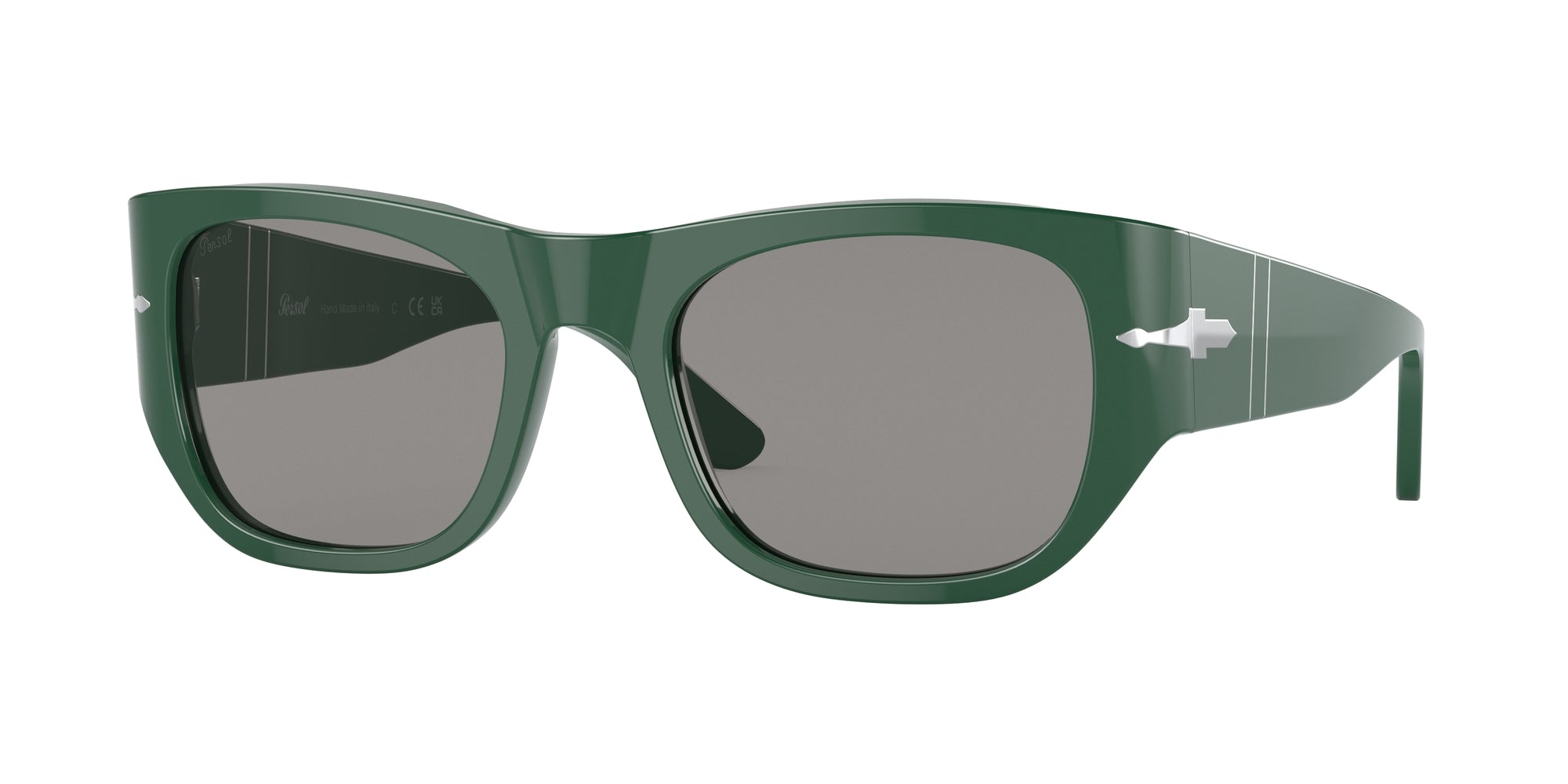 Persol Unisex Persol PO3308S 1171R5 Occhiali da sole Acetato Verde Grigio Squadrata Normale