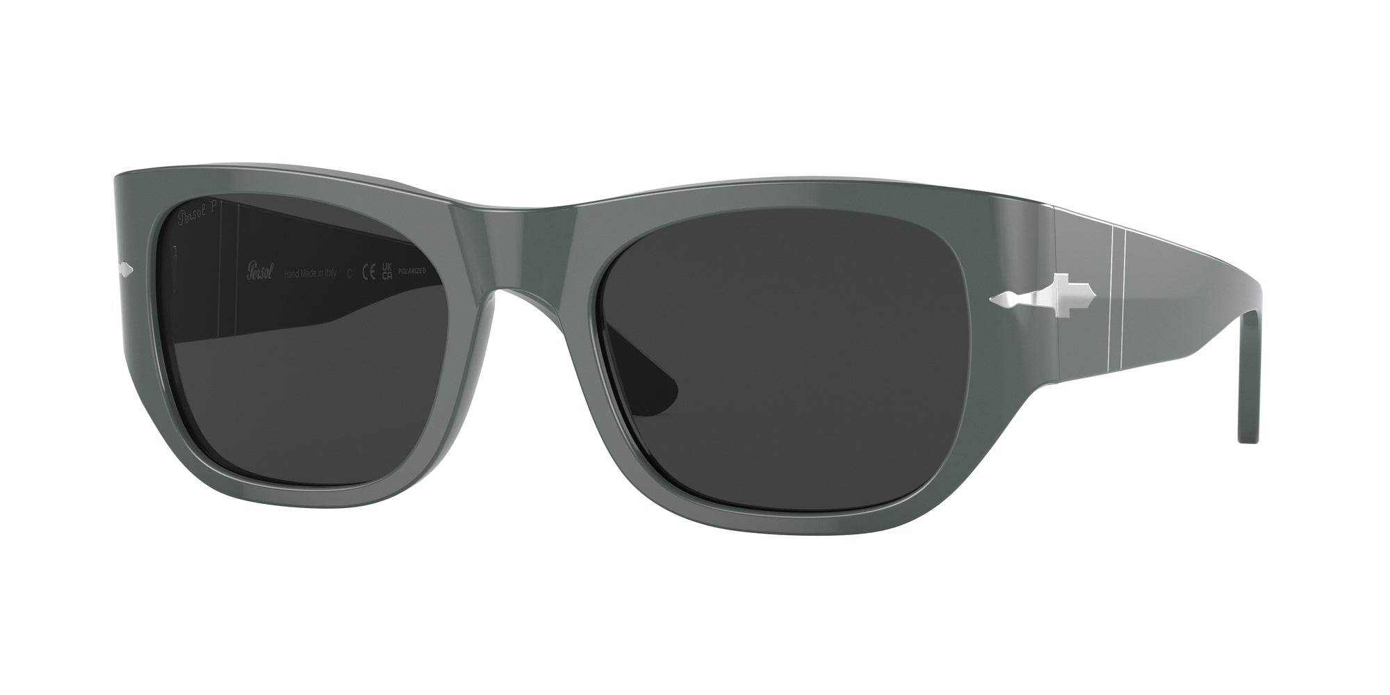 Persol Unisex Persol PO3308S 117348 Occhiali da sole Acetato Grigio Grigio Squadrata Polarizzata