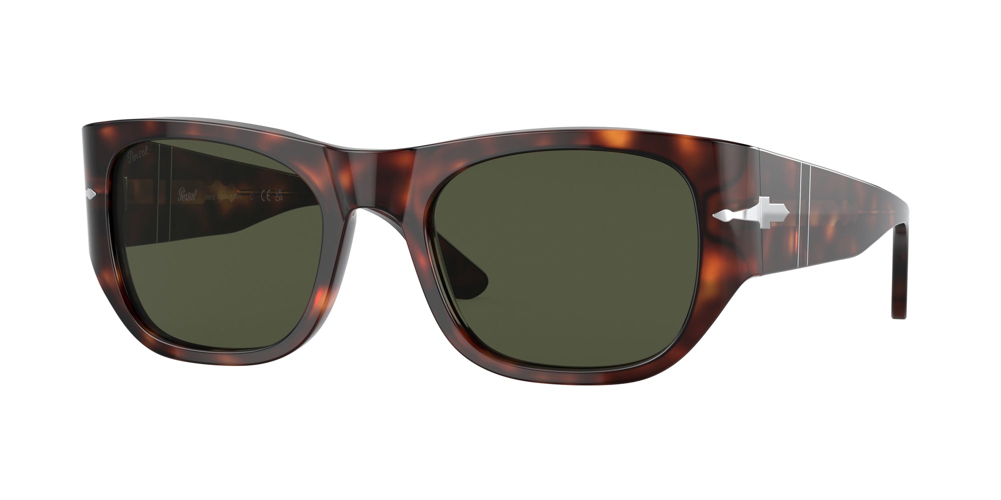 Persol Unisex Persol PO3308S 24/31 Occhiali da sole Acetato Havana Verde Squadrata Persol Unisex Persol PO3308S 24/31 Occhiali da sole Acetato Havana Verde Squadrata