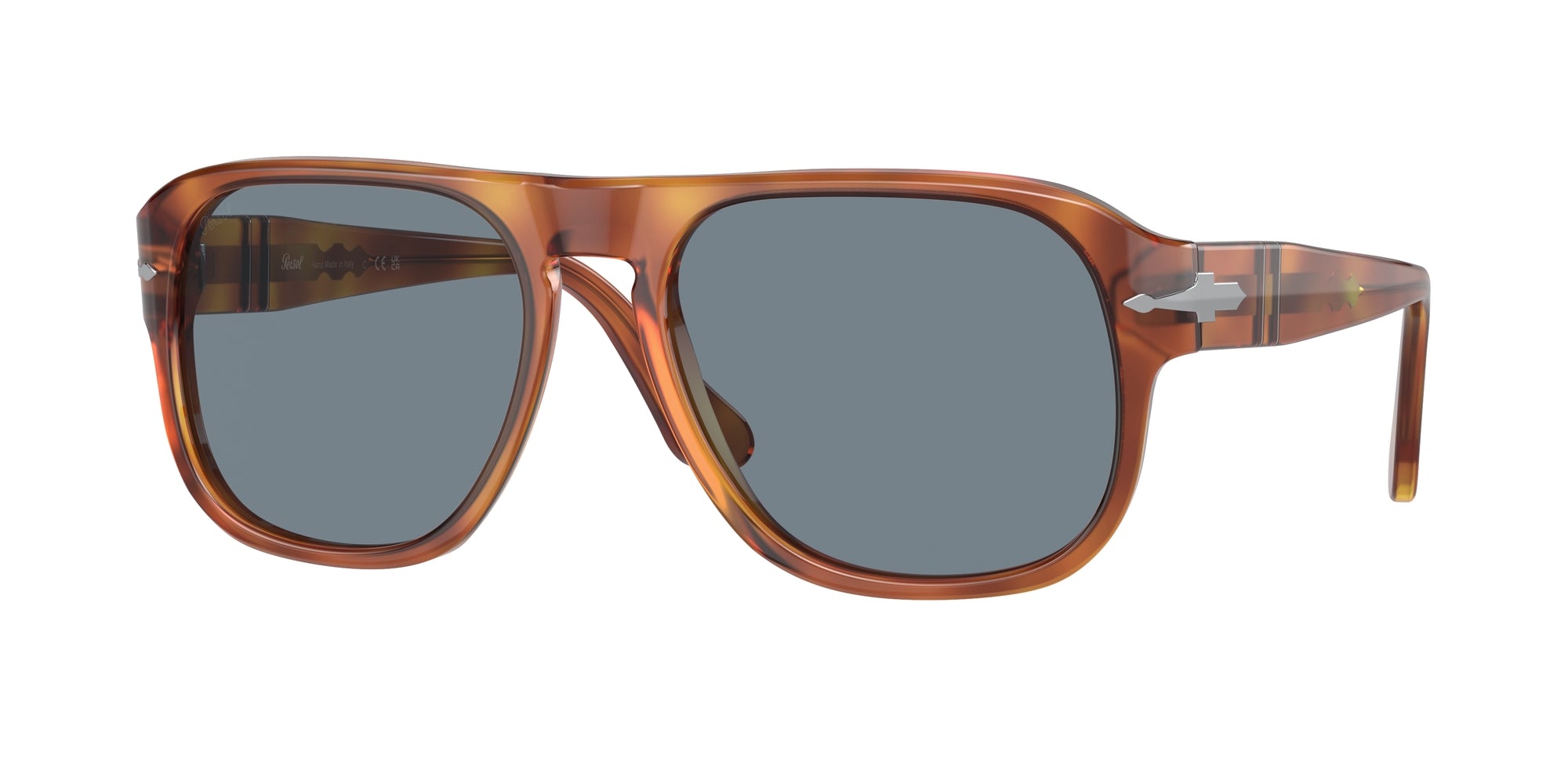 Persol Unisex Persol PO3310S JEAN 96/56 Occhiali da sole Acetato Marrone Blu Squadrata Normale