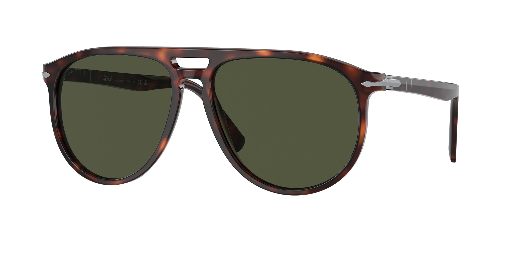 Persol Unisex Persol PO3311S 24/31 Occhiali da sole Acetato Tartaruga Verde Pilot Normale