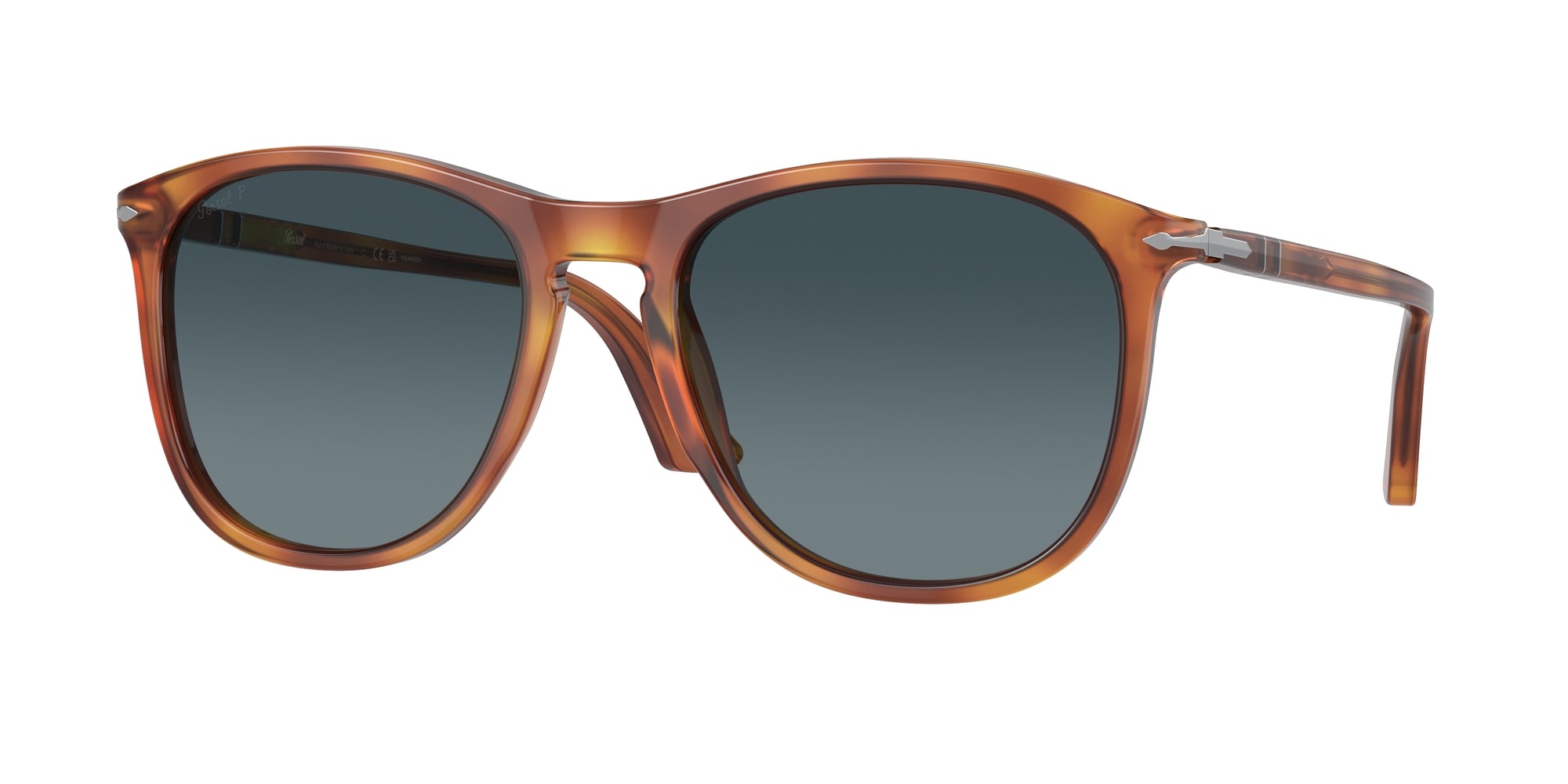 Persol Unisex Persol PO3314S 96/S3 Occhiali da sole Acetato Marrone Blu Pillow Polarizzata Sfumato