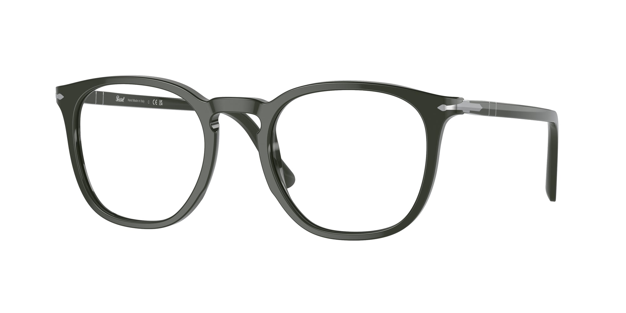 Persol Unisex Persol PO3318V 1188 Montature da vista Acetato Verde Trasparente Pantos Normale