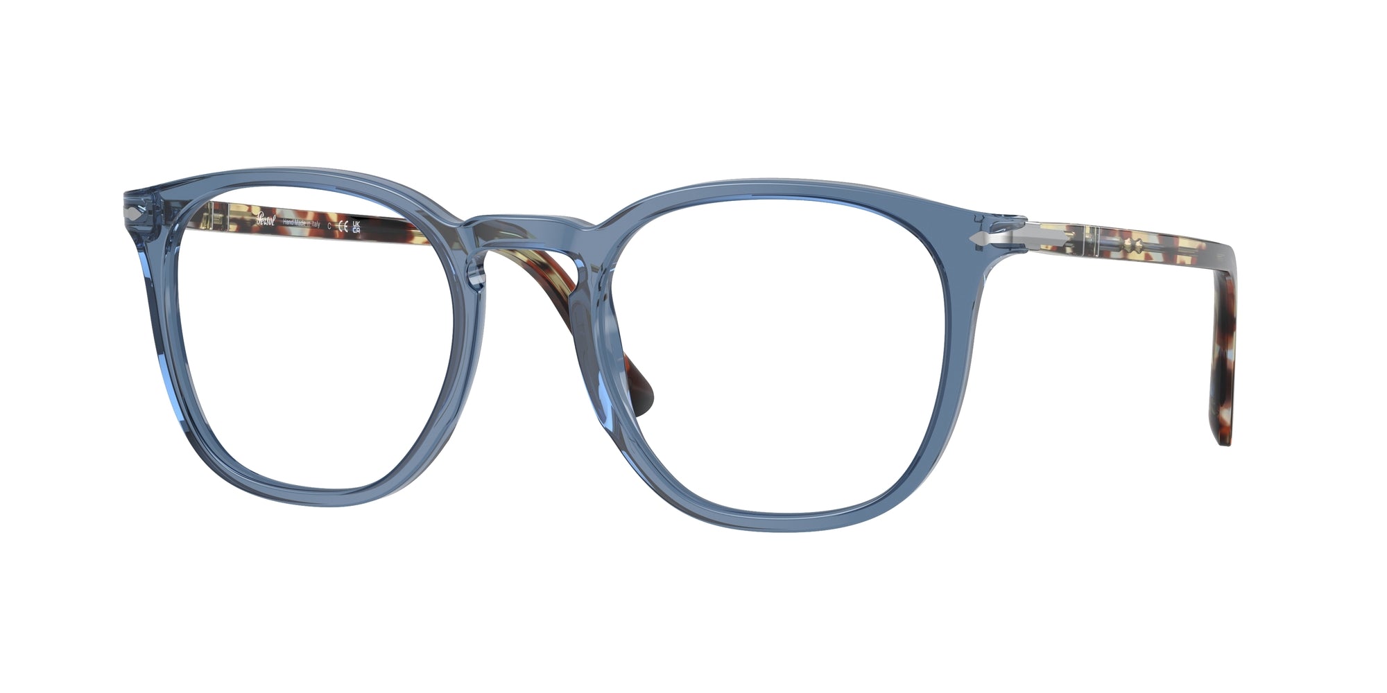 Persol Unisex Persol PO3318V 1202 Montature da vista Acetato Blu Trasparente Pantos Normale