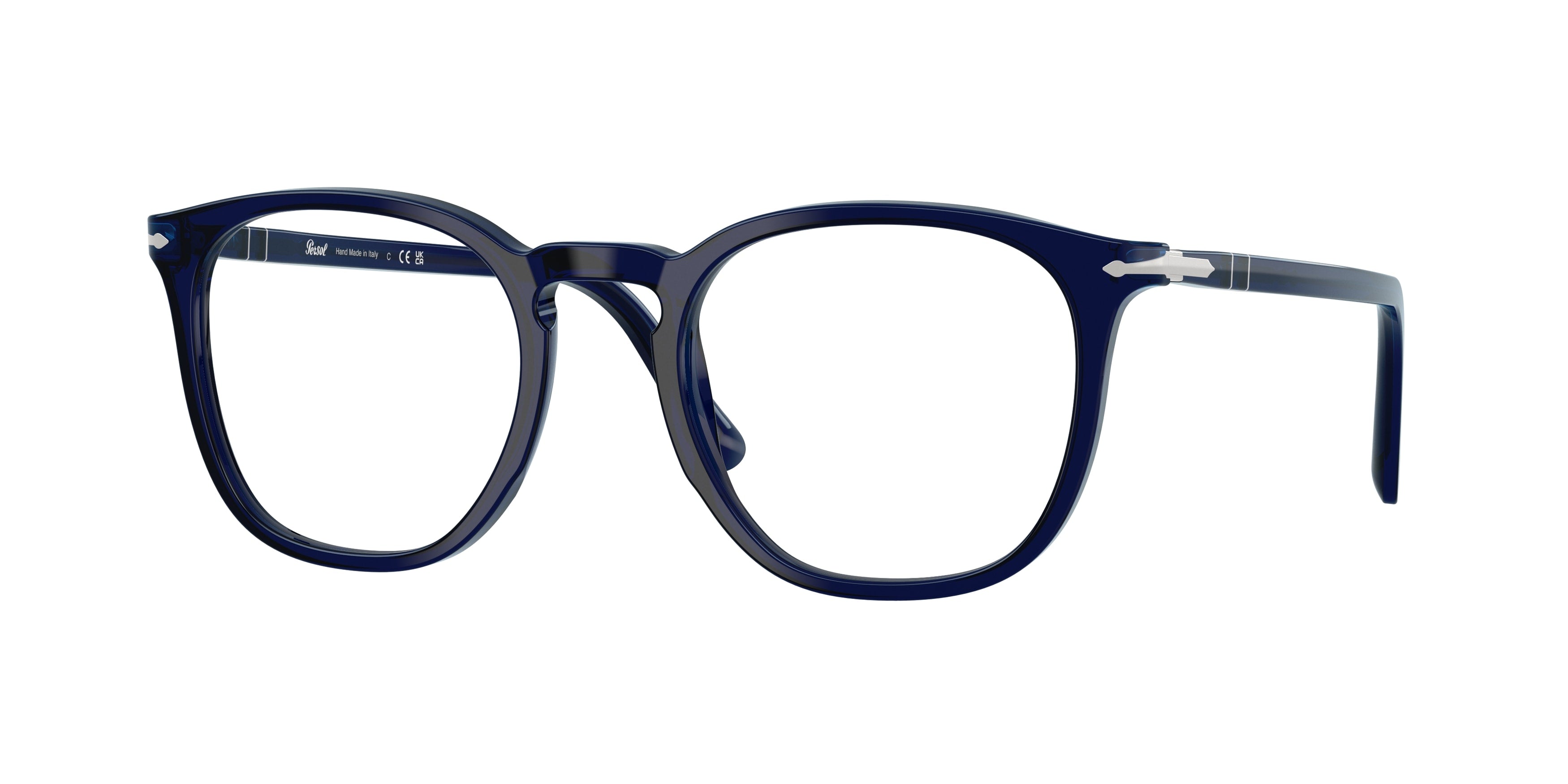 Persol Unisex Persol PO3318V 181 Montature da vista Acetato Blu Trasparente Pantos Normale