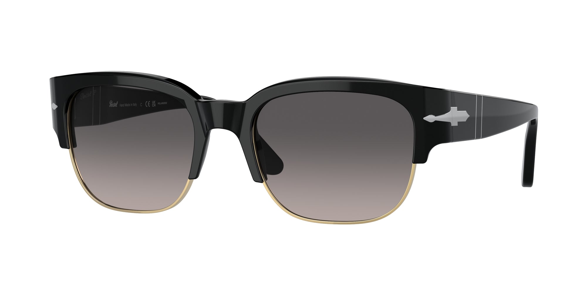 Persol Unisex Persol PO3319S TOM 95/M3 Occhiali da sole Acetato Nero Grigio Pillow Polarizzata Sfumato