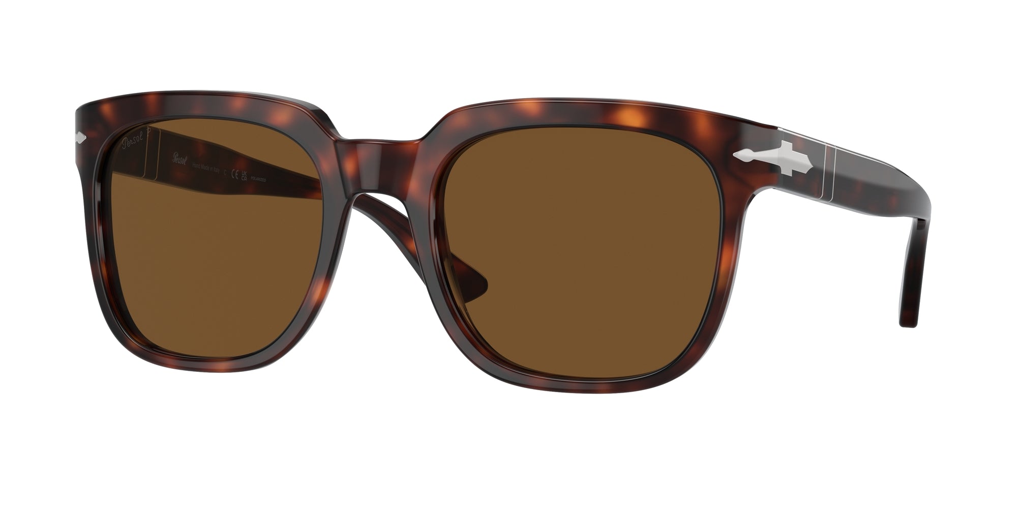 Persol Unisex Persol PO3323S 24/57 Occhiali da sole Acetato Tartaruga Marrone Squadrata Polarizzata