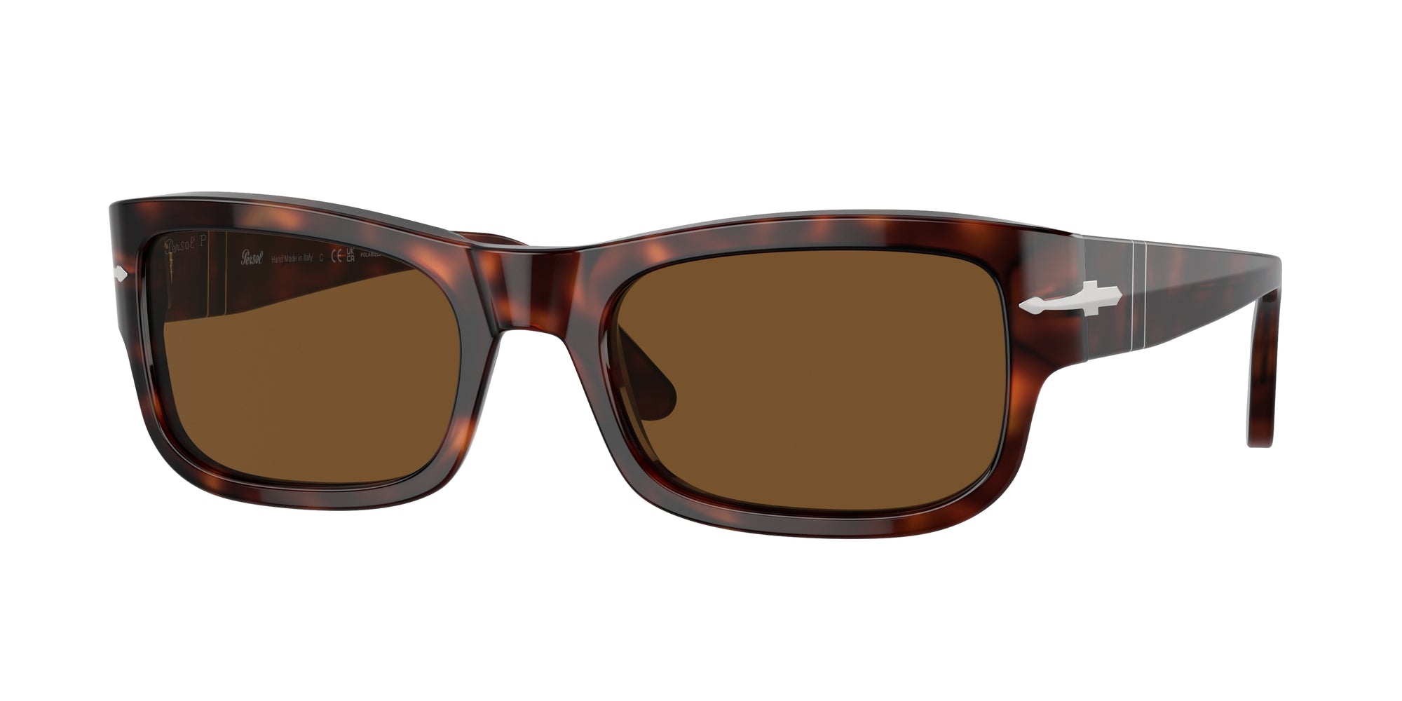 Persol Unisex Persol PO3326S 24/57 Occhiali da sole Acetato Tartaruga Marrone Squadrata Polarizzata