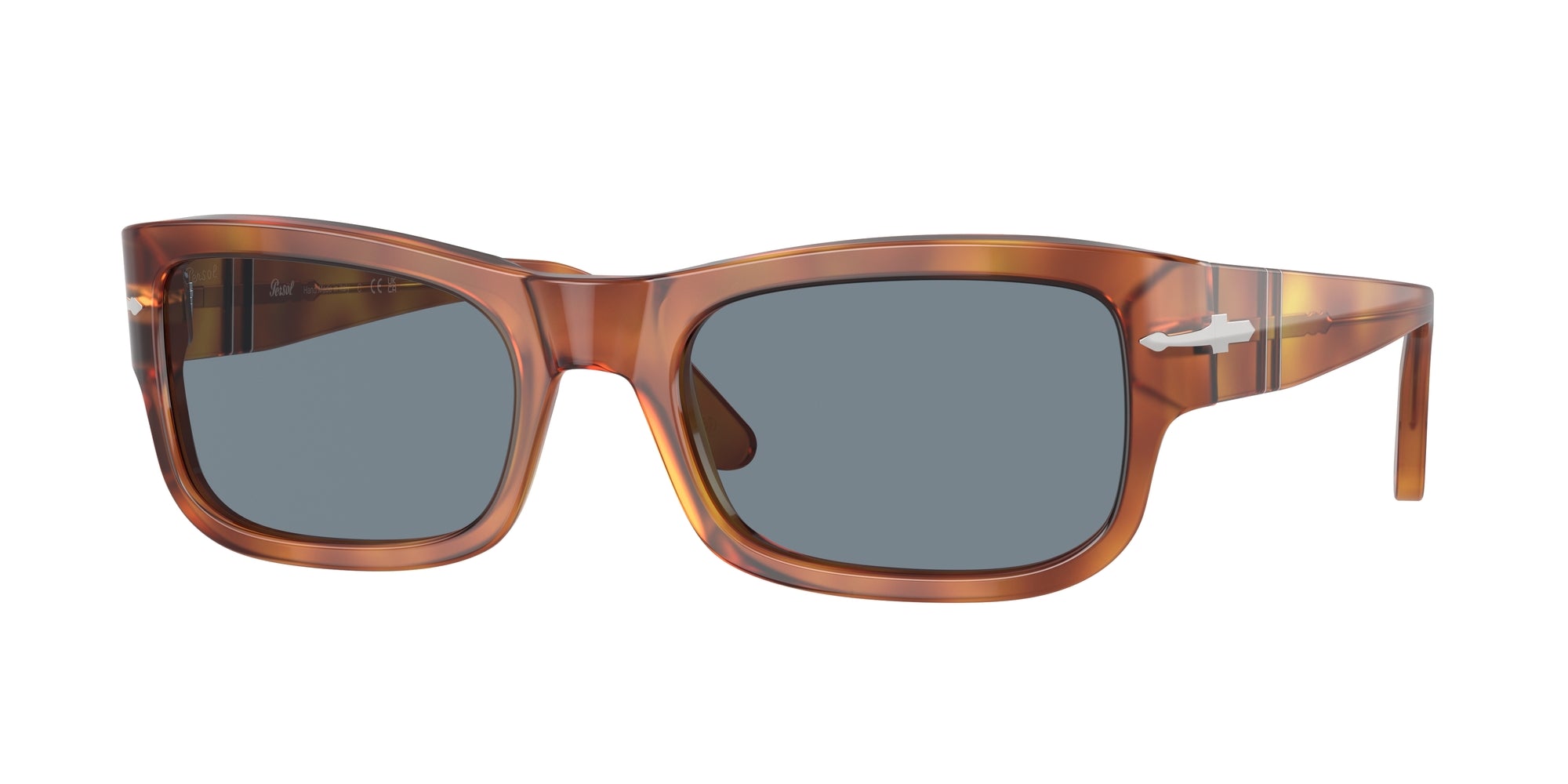 Persol Unisex Persol PO3326S 96/56 Occhiali da sole Acetato Marrone Blu Squadrata Normale