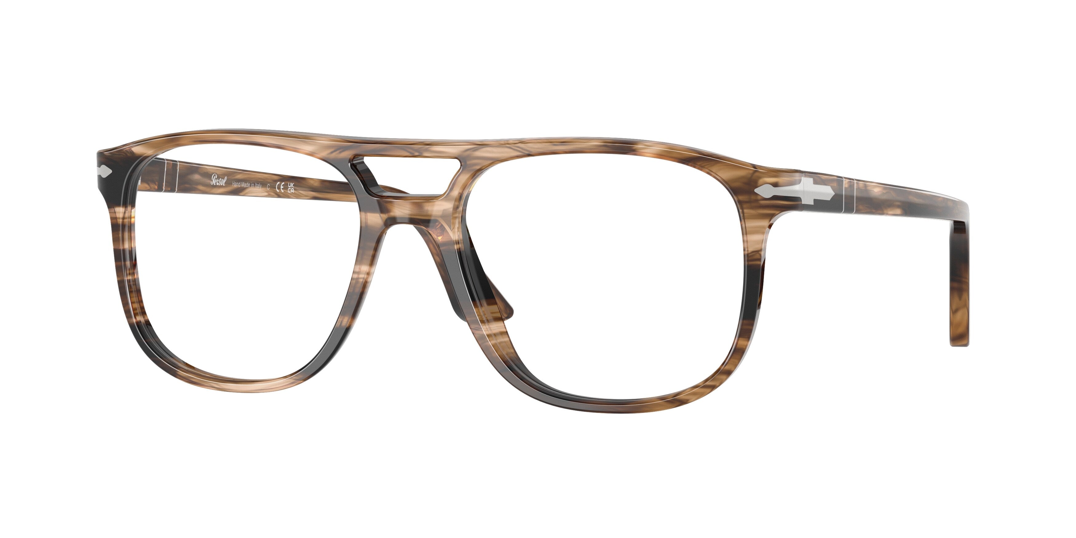 Persol Unisex Persol PO3329V GRETA 1236 Montature da vista Acetato Marrone Pilot Normale